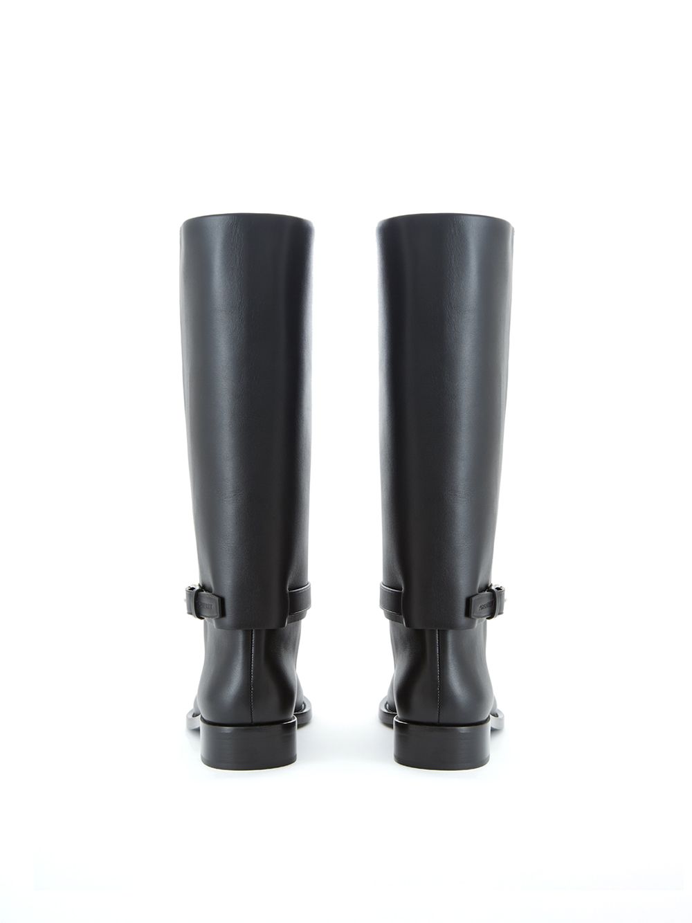 Burberry Buckle Embellished Leather Black Boots - DEA STILOSA MILANO