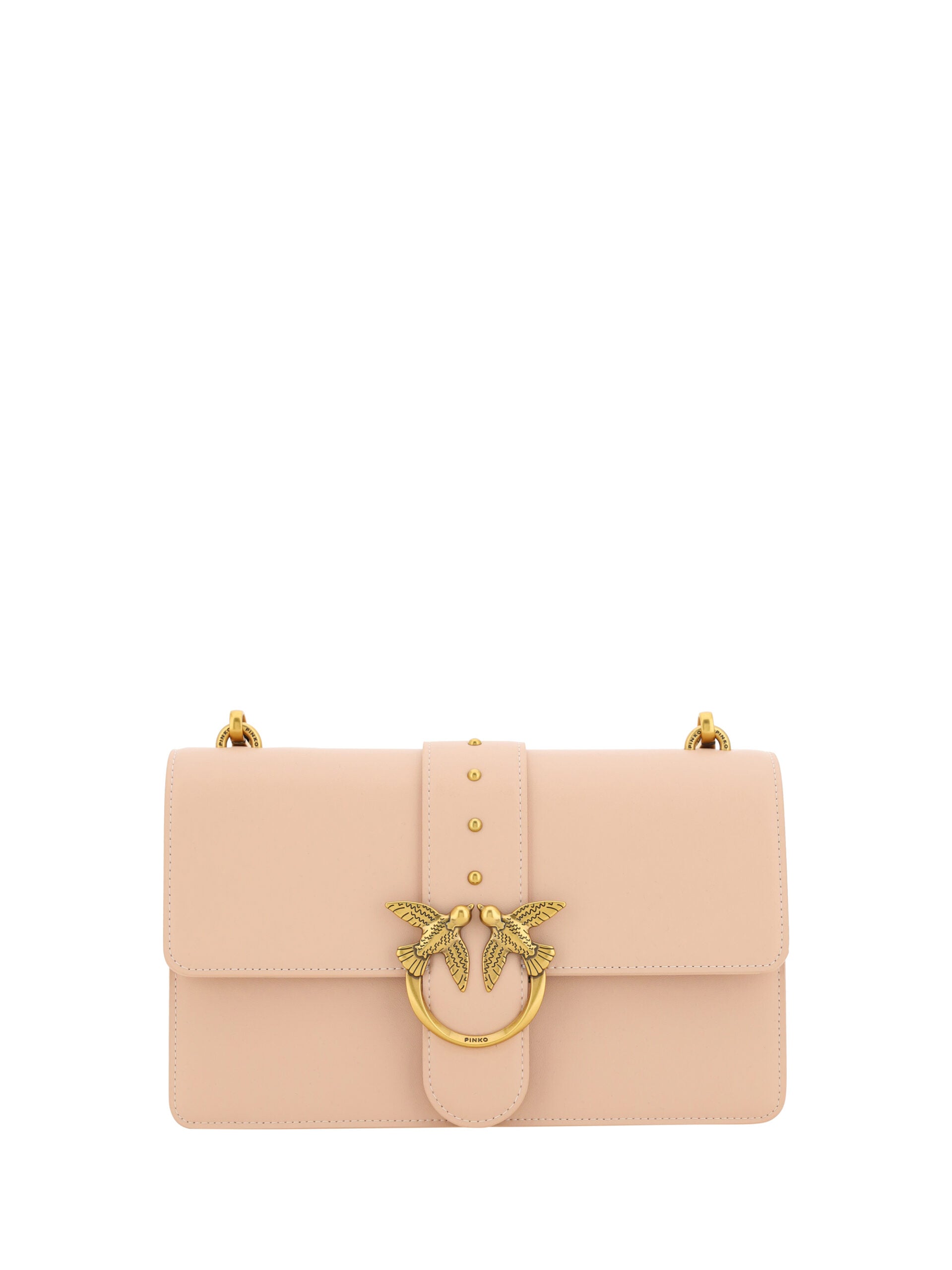 PINKO Pink Calf Leather Love One Classic Shoulder Bag - DEA STILOSA MILANO
