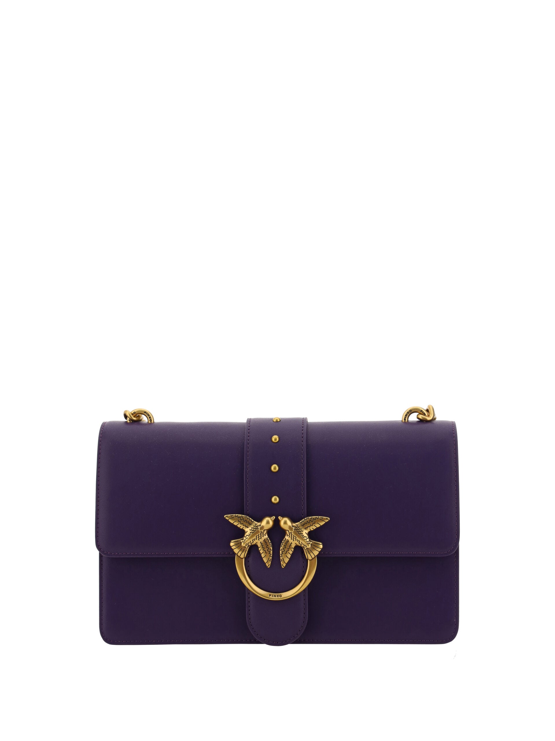 PINKO Purple Leather Love One Classic Shoulder Bag - DEA STILOSA MILANO