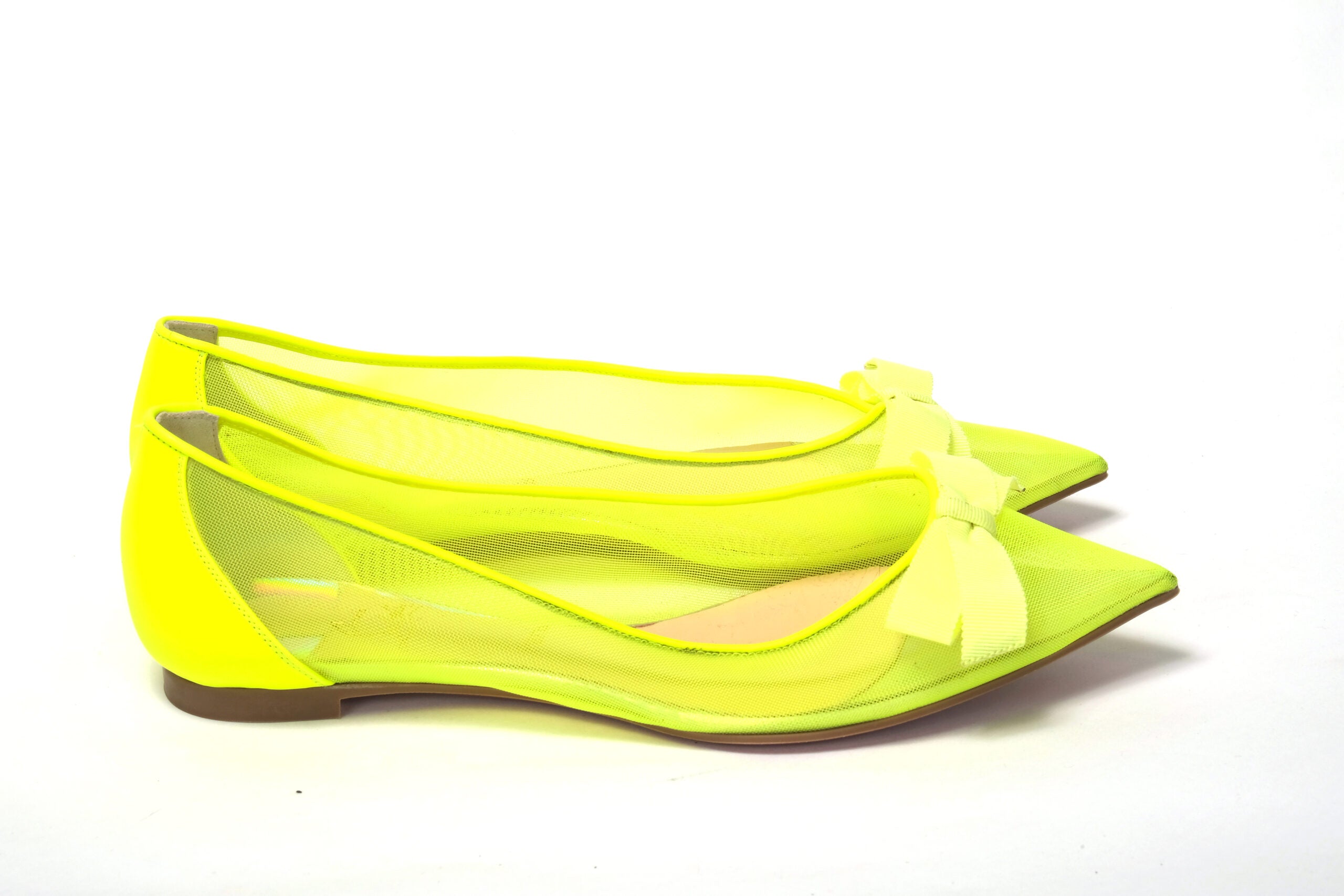 Christian Louboutin Fluro Yellow Flat Point Toe Shoe - DEA STILOSA MILANO