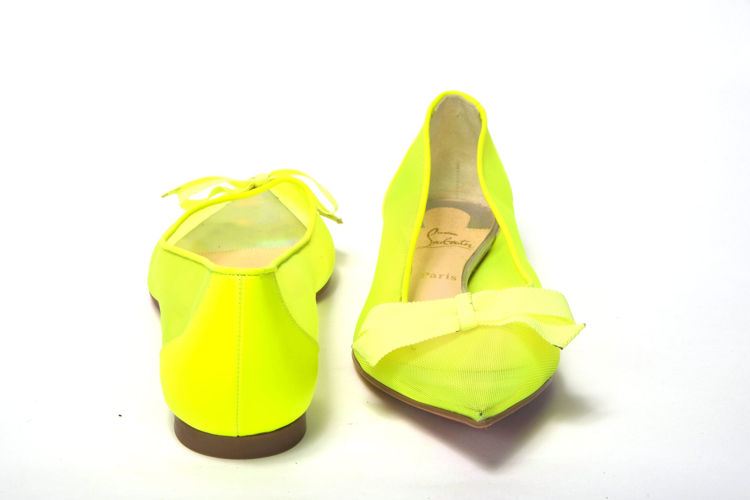 Christian Louboutin Fluro Yellow Flat Point Toe Shoe - DEA STILOSA MILANO