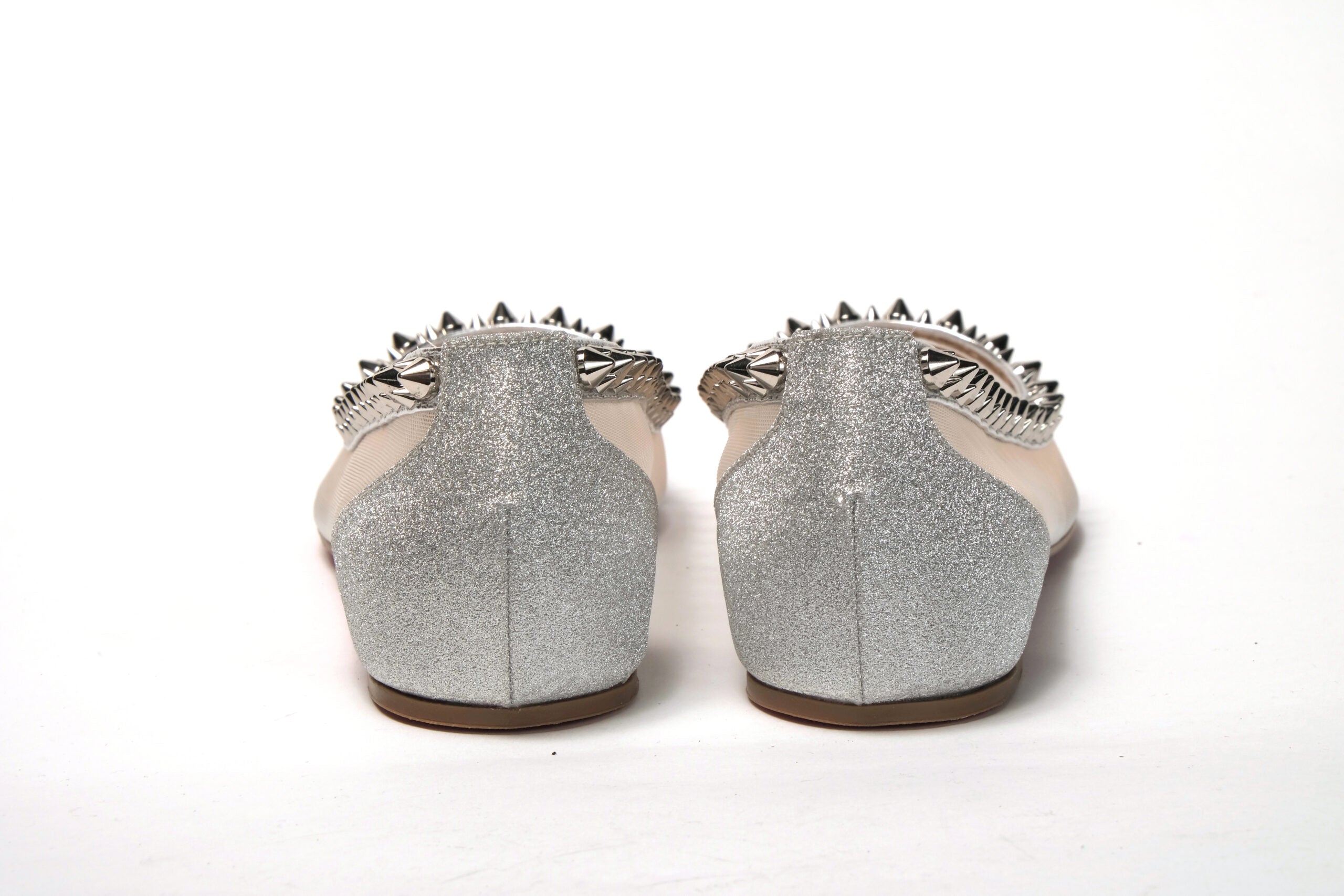 Christian Louboutin Silver Flat Point Toe Shoe - DEA STILOSA MILANO