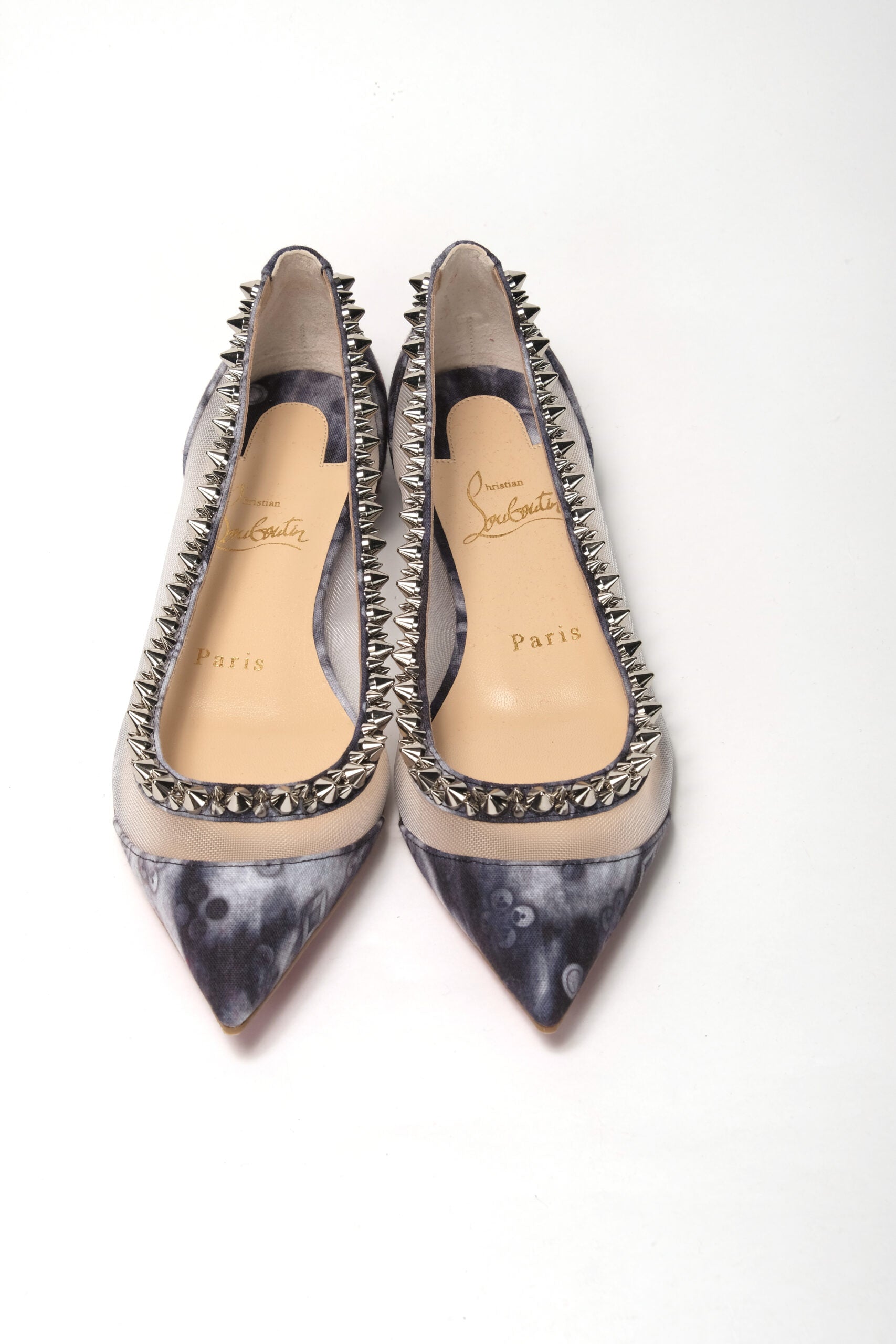Christian Louboutin Multicolor Print Silver Flat Point Toe Shoe - DEA STILOSA MILANO