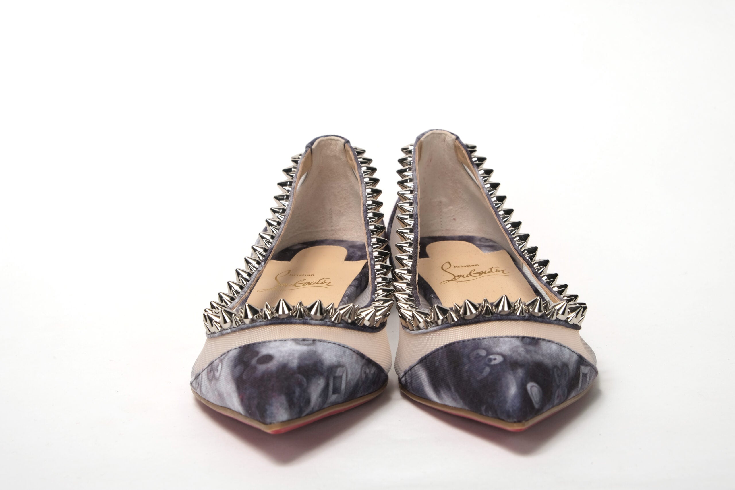 Christian Louboutin Multicolor Print Silver Flat Point Toe Shoe - DEA STILOSA MILANO