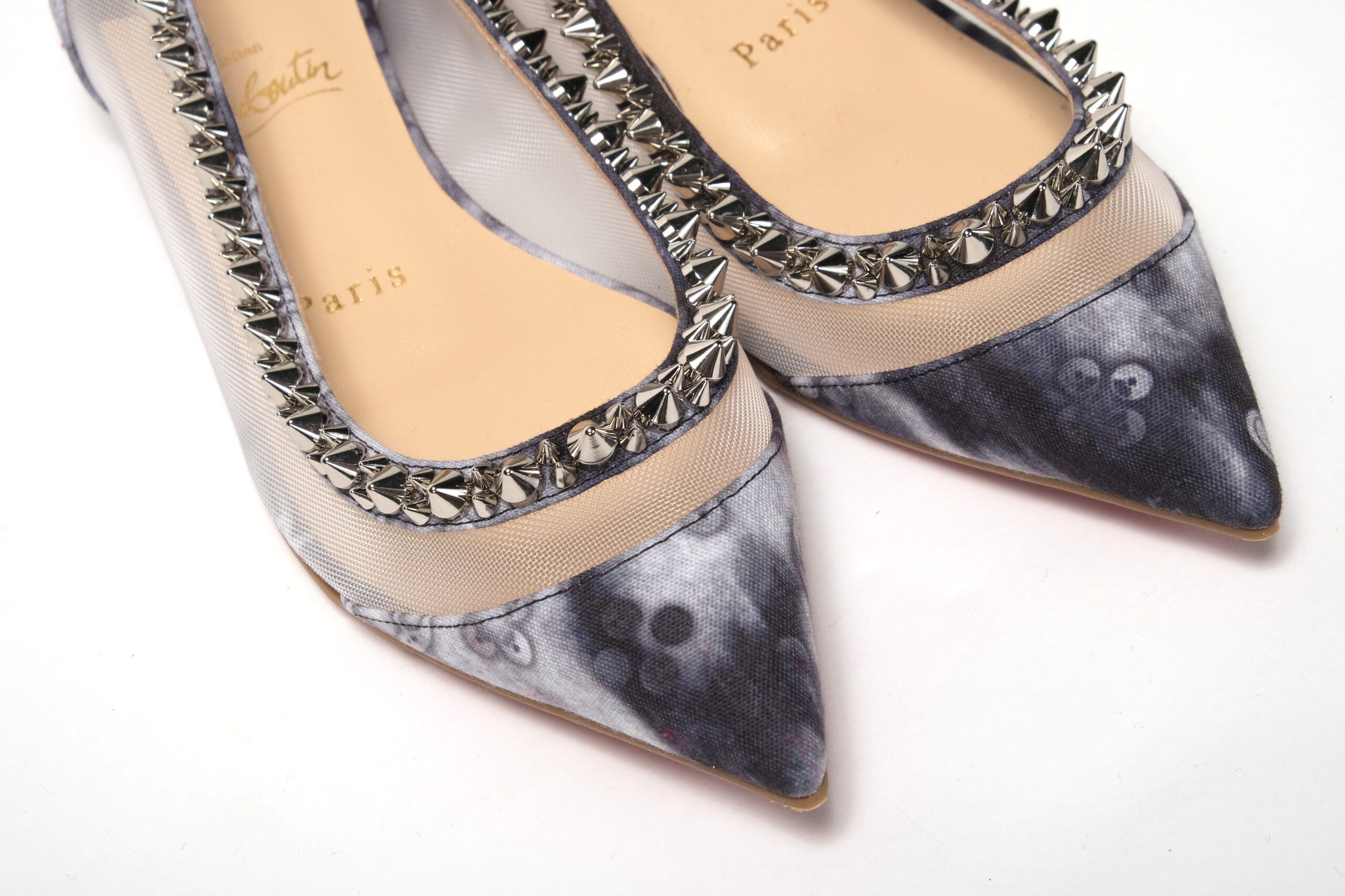 Christian Louboutin Multicolor Print Silver Flat Point Toe Shoe - DEA STILOSA MILANO