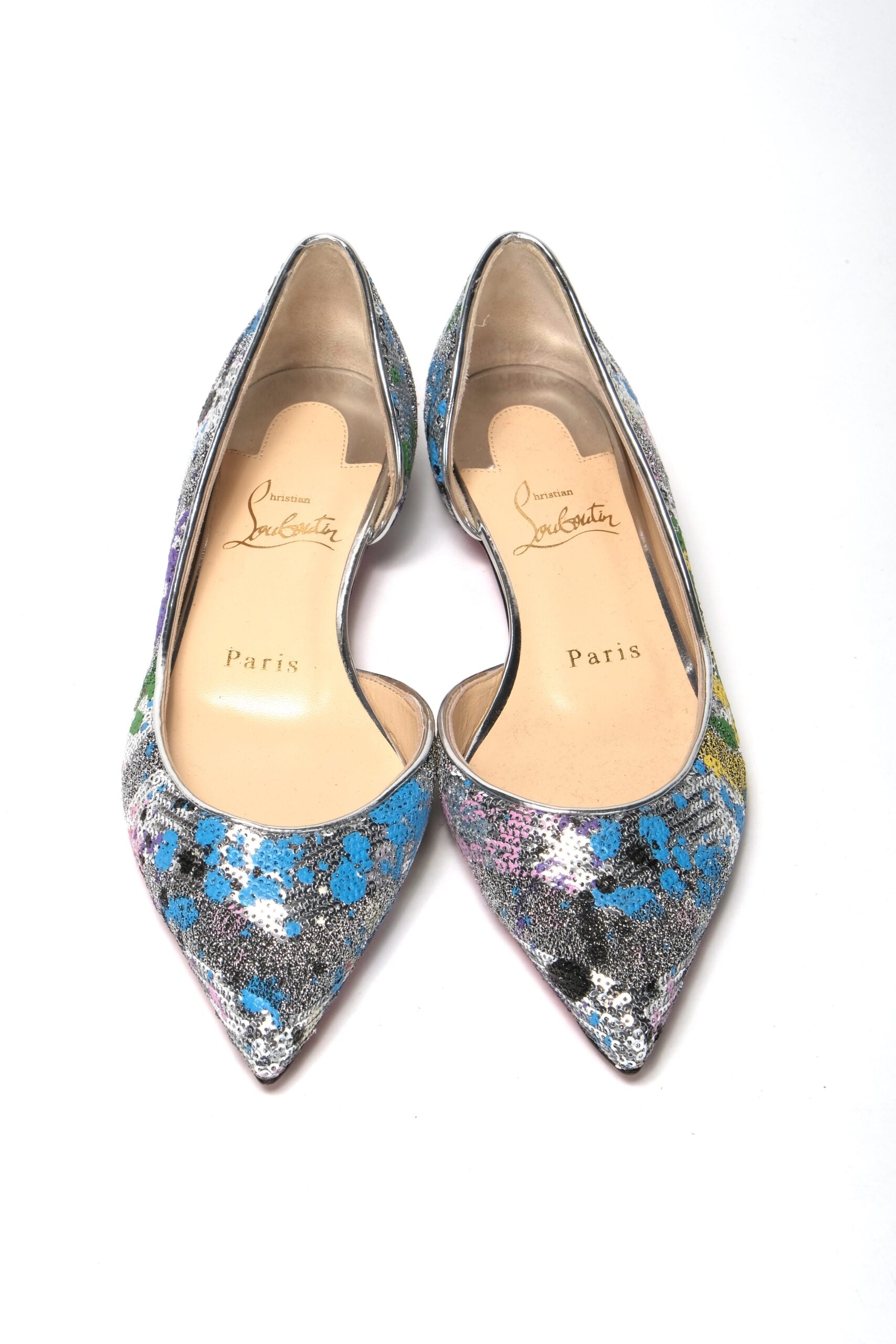 Christian Louboutin Multicolor Silver Flat Point Toe Shoe - DEA STILOSA MILANO