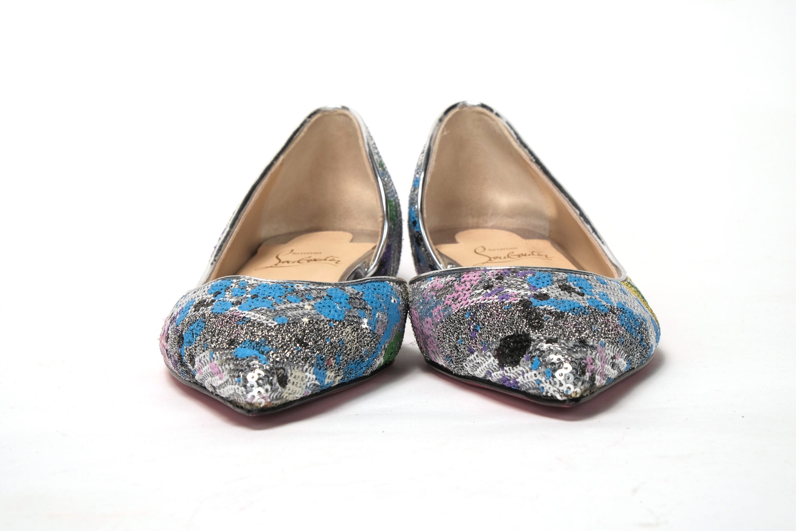 Christian Louboutin Multicolor Silver Flat Point Toe Shoe - DEA STILOSA MILANO