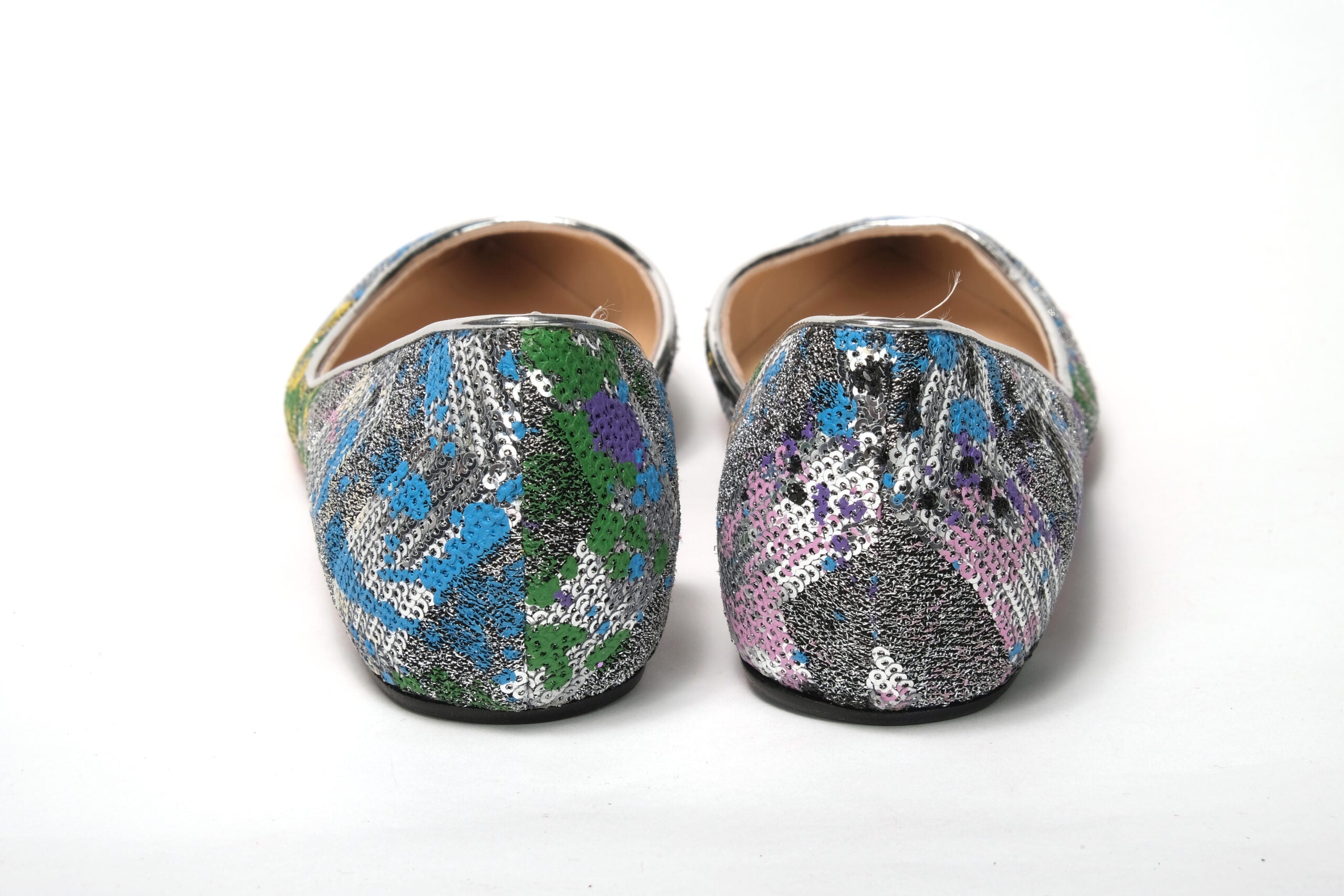 Christian Louboutin Multicolor Silver Flat Point Toe Shoe - DEA STILOSA MILANO