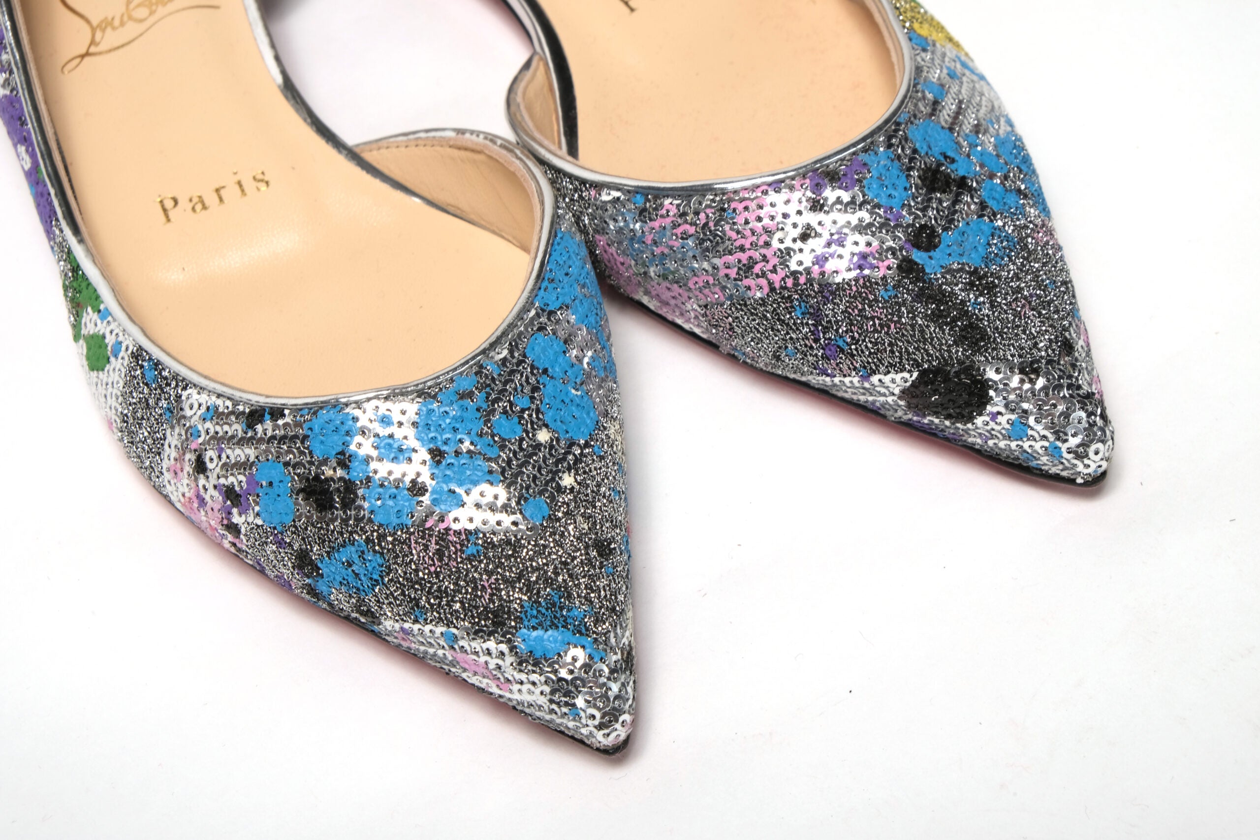 Christian Louboutin Multicolor Silver Flat Point Toe Shoe - DEA STILOSA MILANO