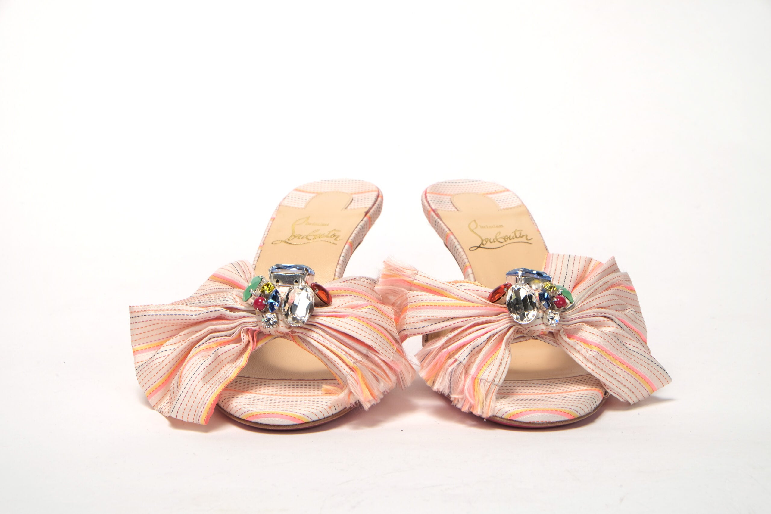 Christian Louboutin Multicolor Kitten Heel Studded Flat Shoes - DEA STILOSA MILANO