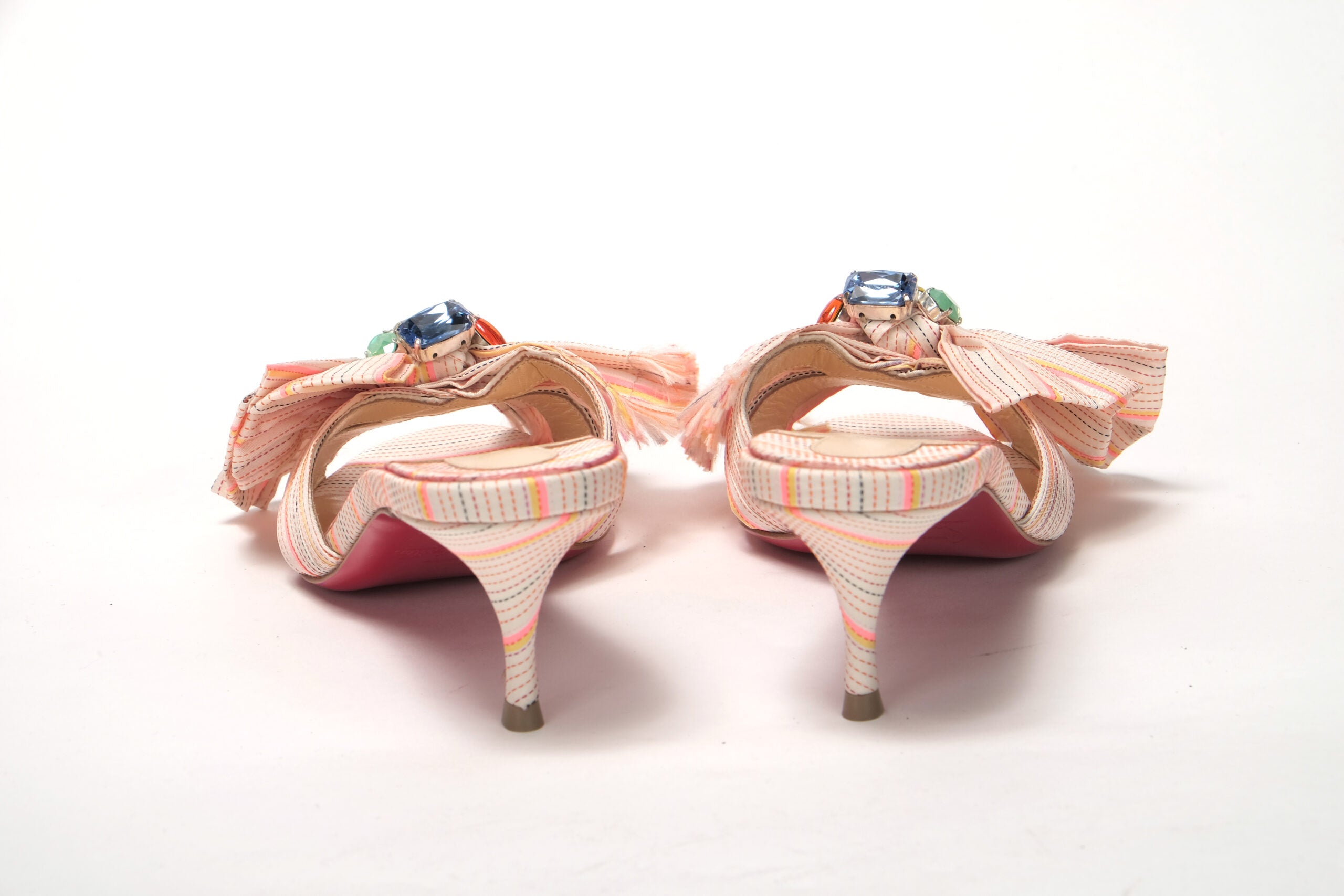 Christian Louboutin Multicolor Kitten Heel Studded Flat Shoes - DEA STILOSA MILANO