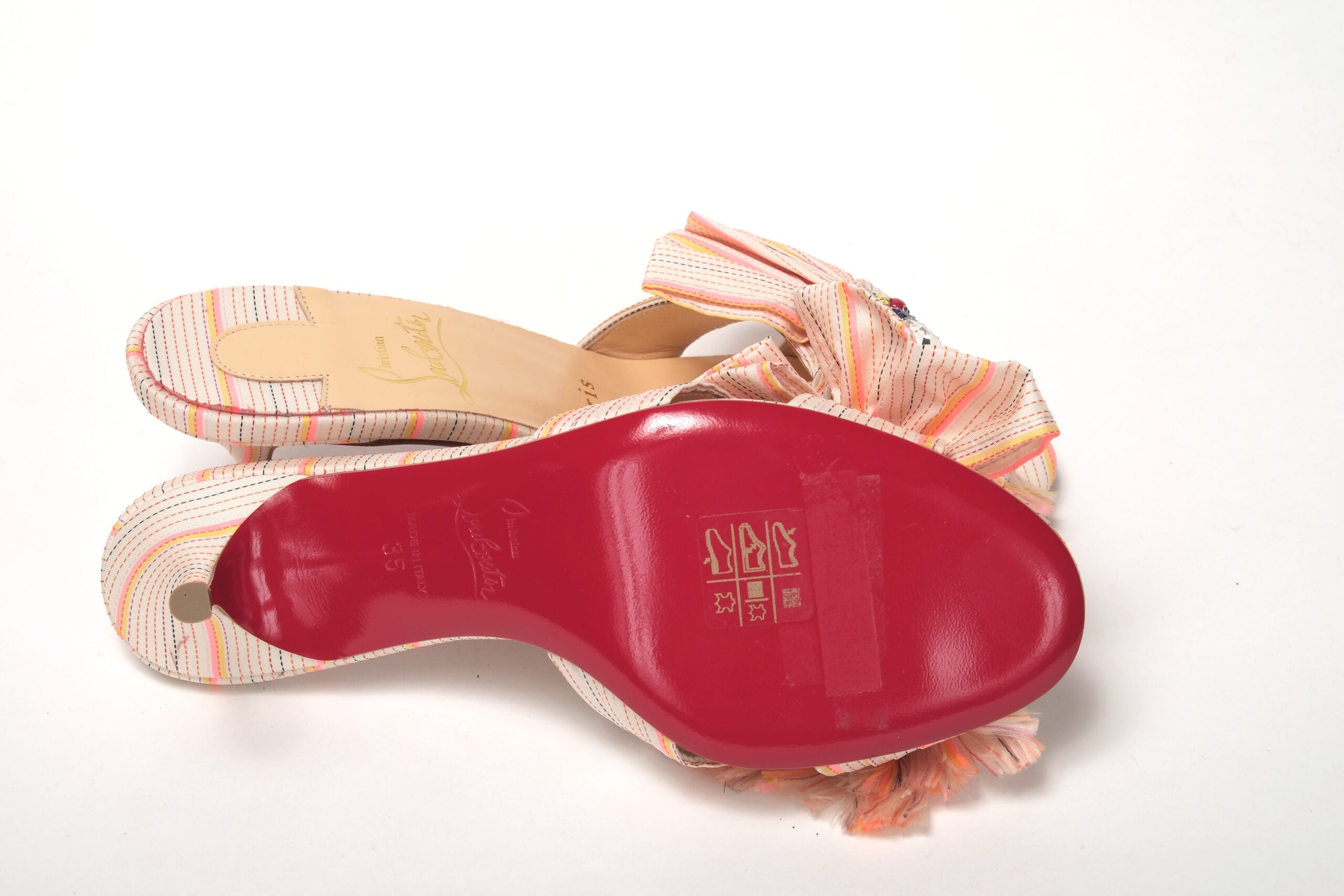 Christian Louboutin Multicolor Kitten Heel Studded Flat Shoes - DEA STILOSA MILANO