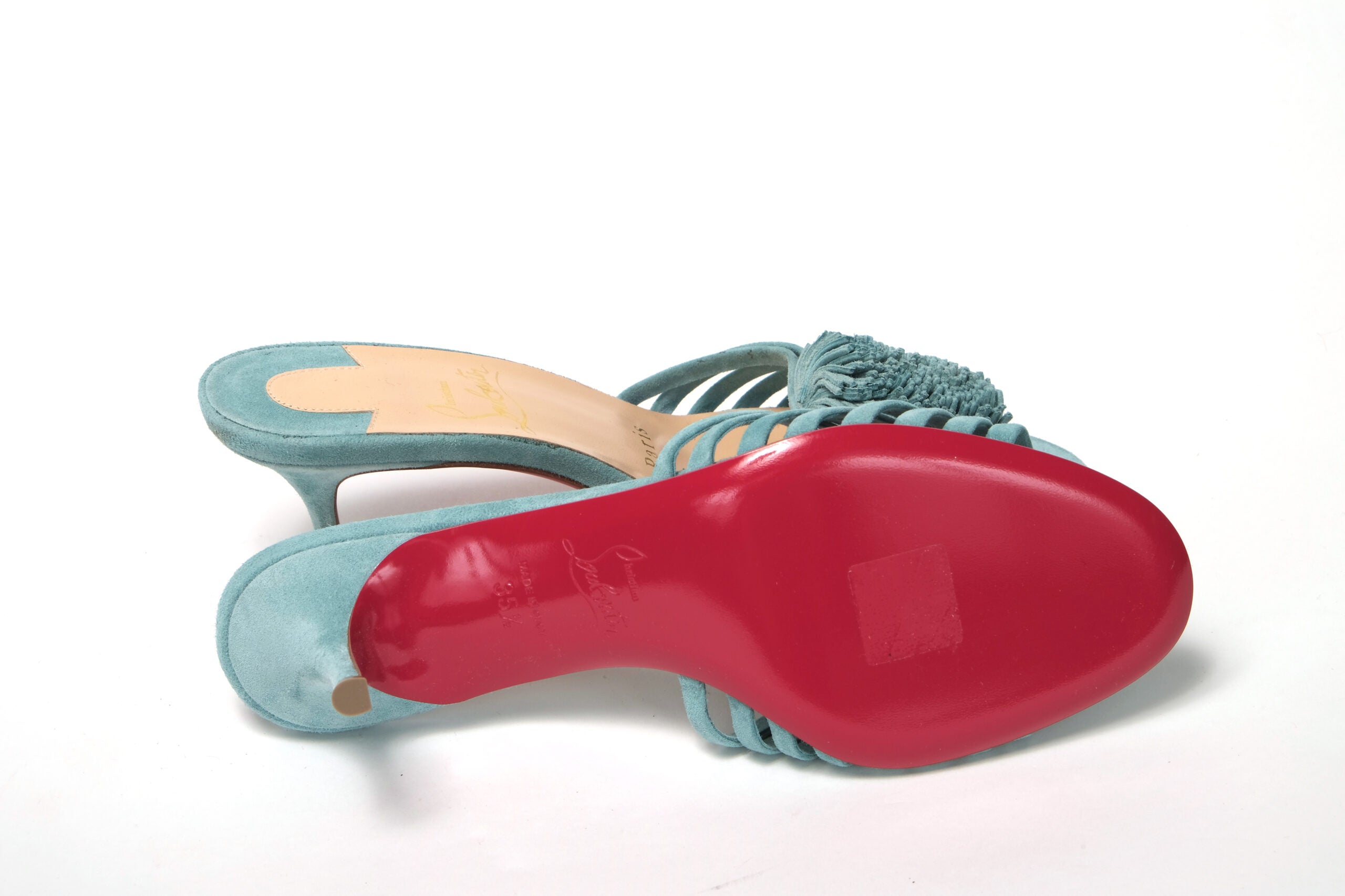 Christian Louboutin Noumea Blue Strappy Kitten Heel - DEA STILOSA MILANO