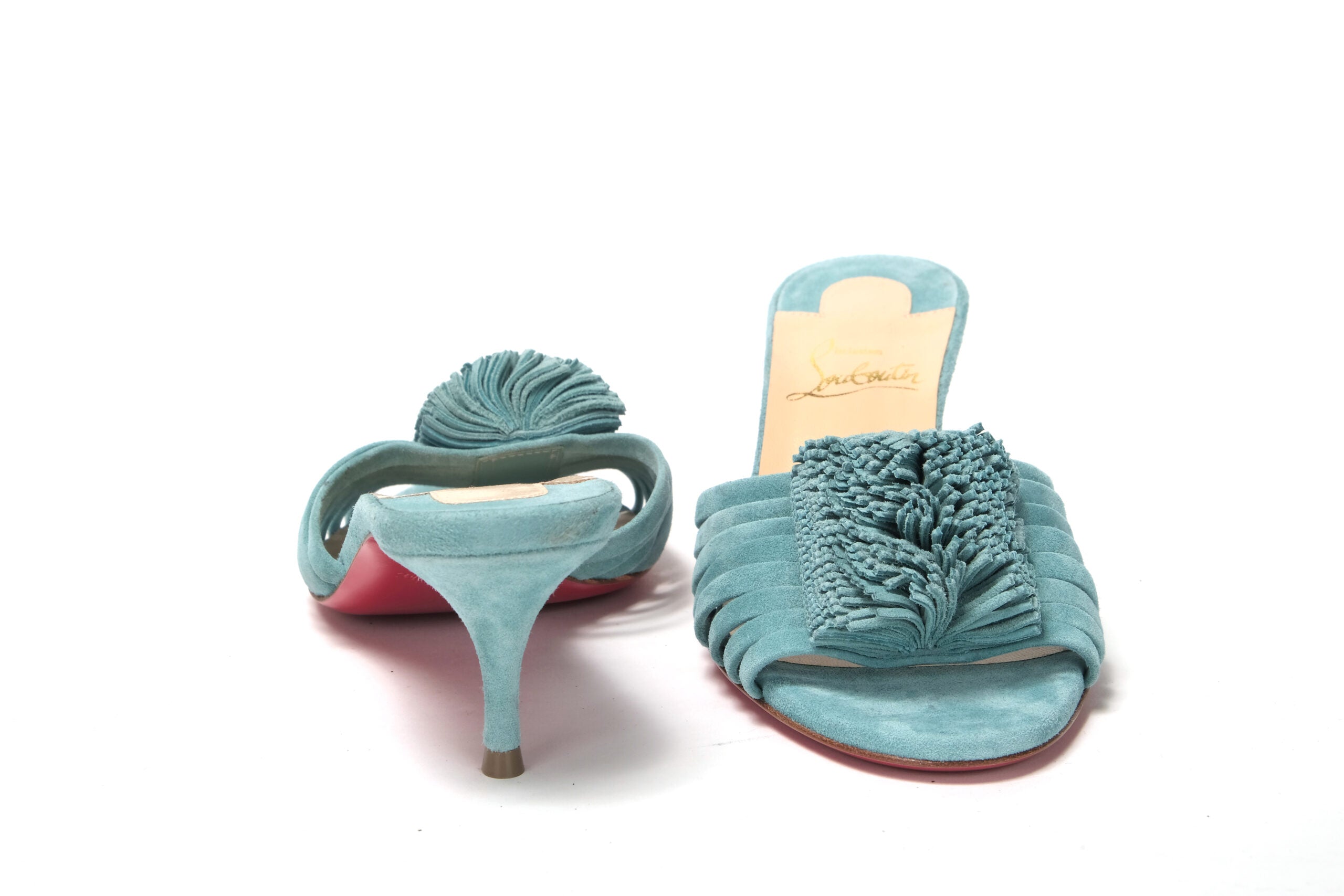 Christian Louboutin Noumea Blue Strappy Kitten Heel - DEA STILOSA MILANO