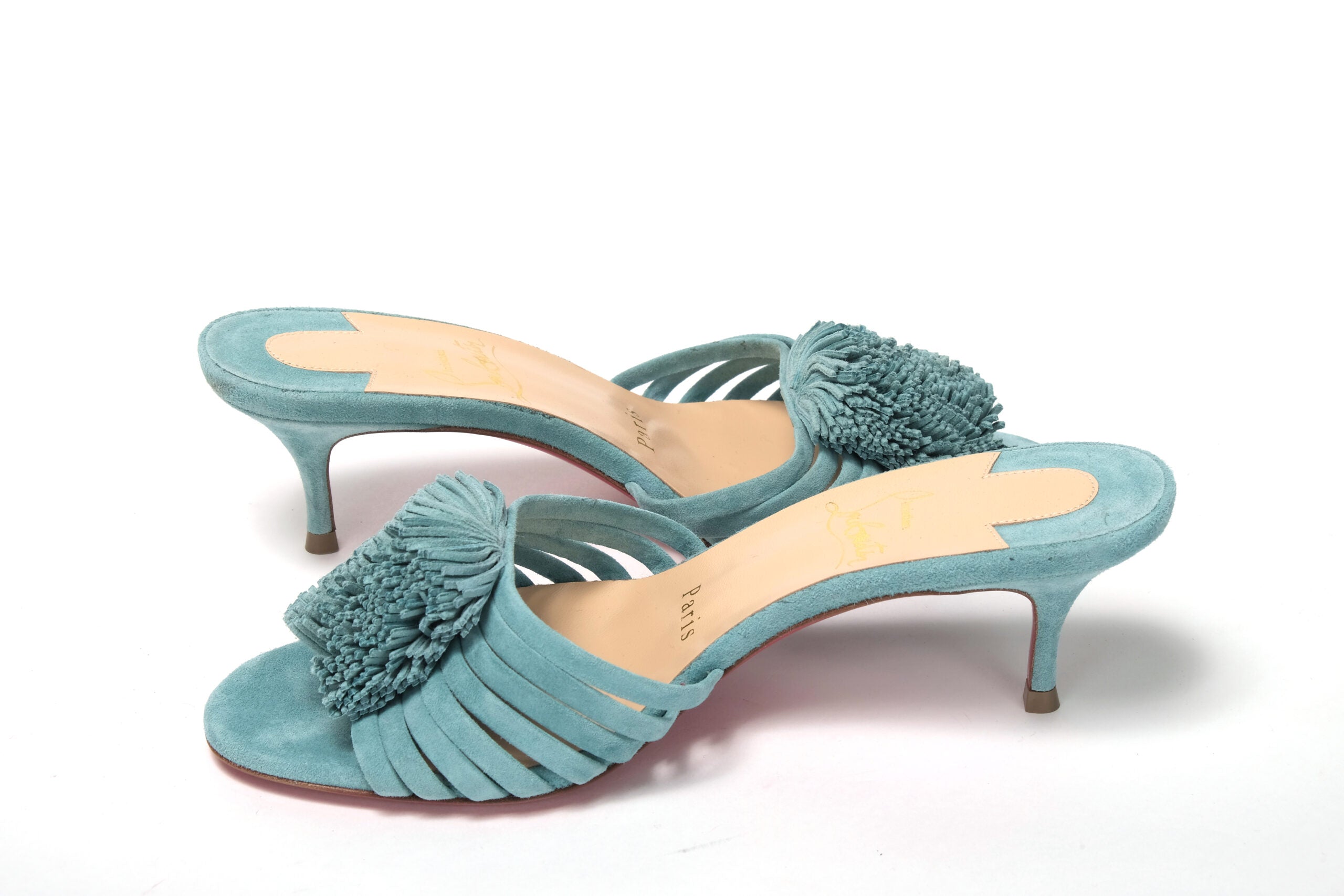 Christian Louboutin Noumea Blue Strappy Kitten Heel - DEA STILOSA MILANO