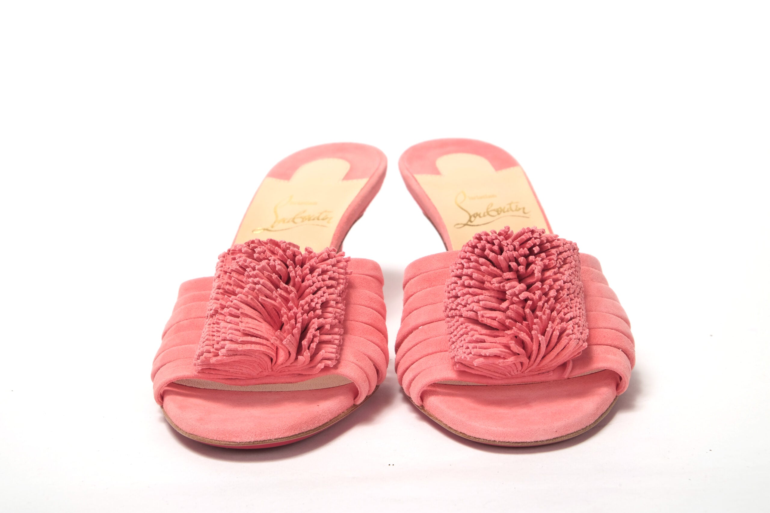 Christian Louboutin Operette Salmon Strappy Kitten Heel sandal - DEA STILOSA MILANO