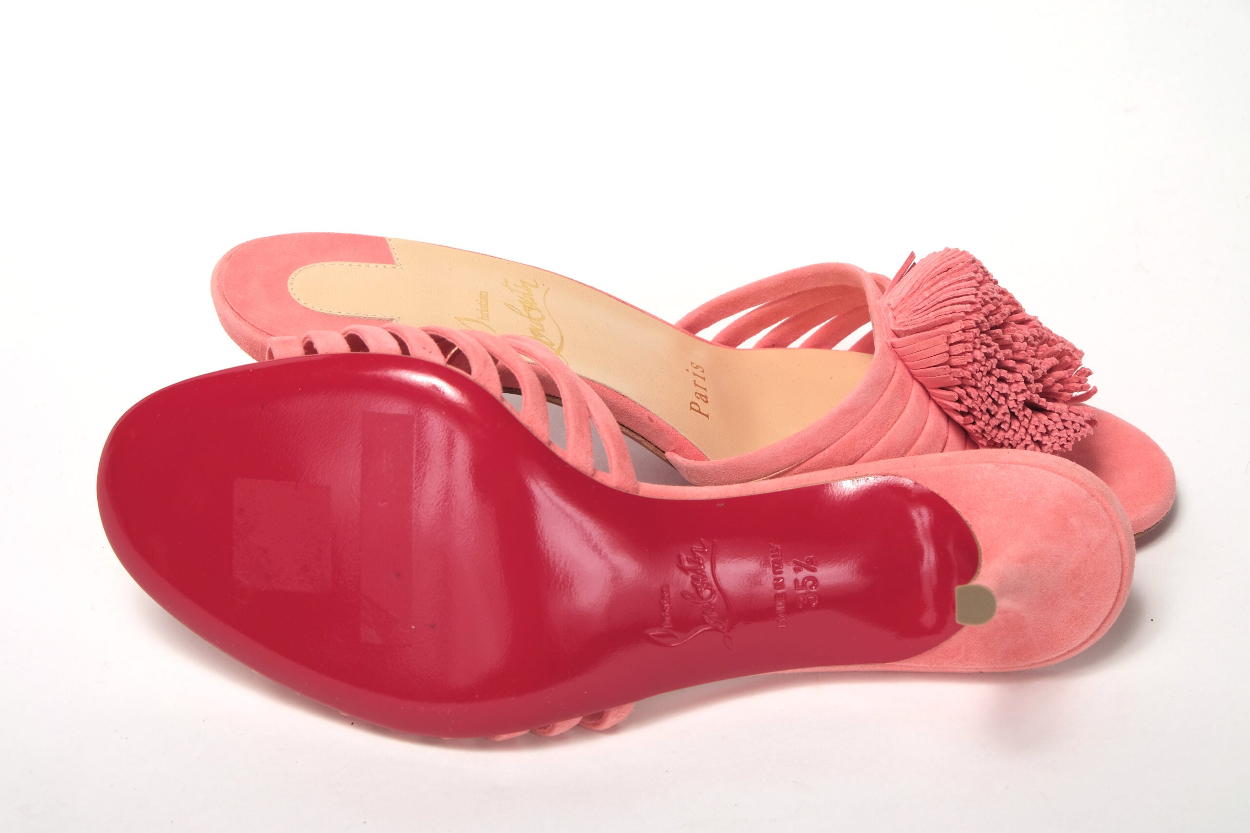 Christian Louboutin Operette Salmon Strappy Kitten Heel sandal - DEA STILOSA MILANO