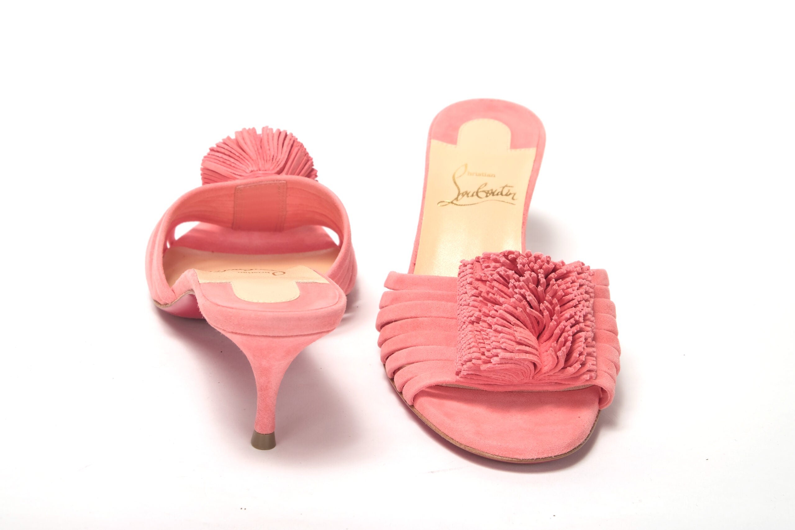 Christian Louboutin Operette Salmon Strappy Kitten Heel sandal - DEA STILOSA MILANO