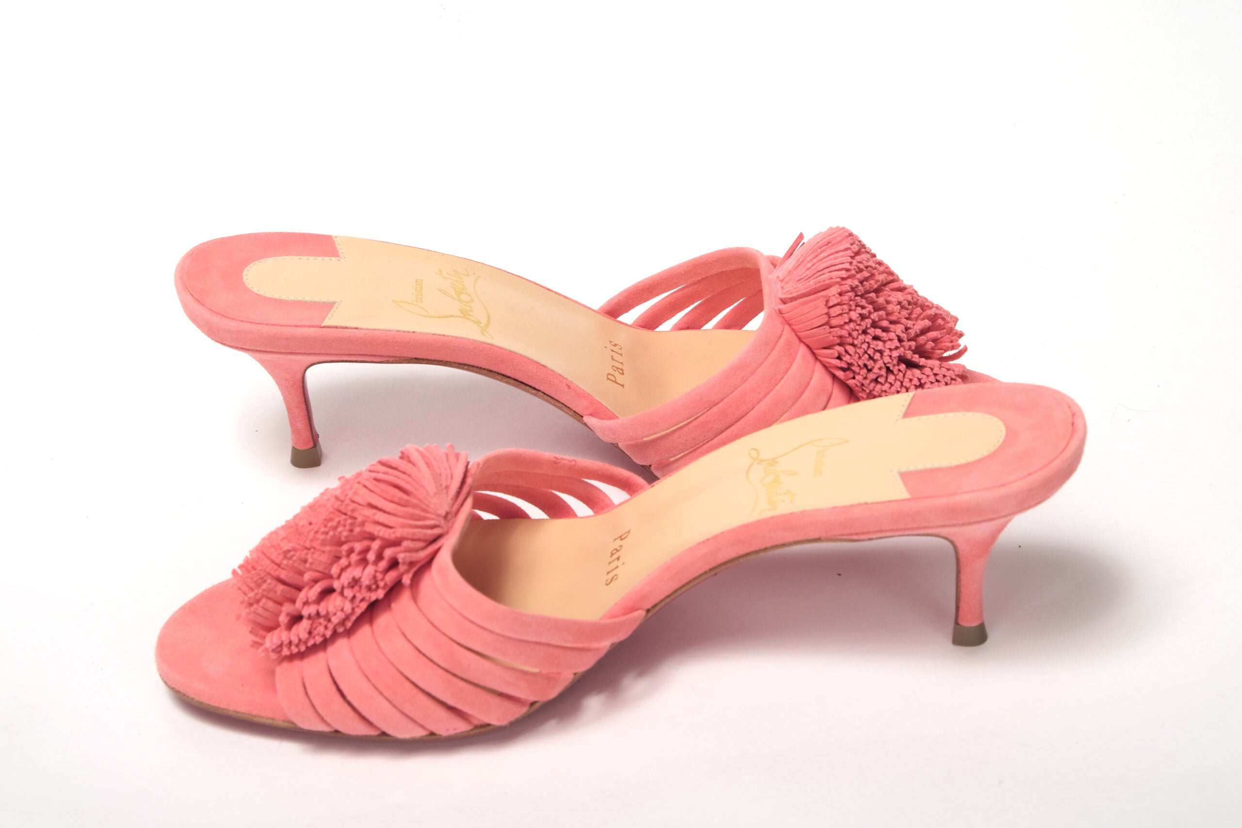 Christian Louboutin Operette Salmon Strappy Kitten Heel sandal - DEA STILOSA MILANO