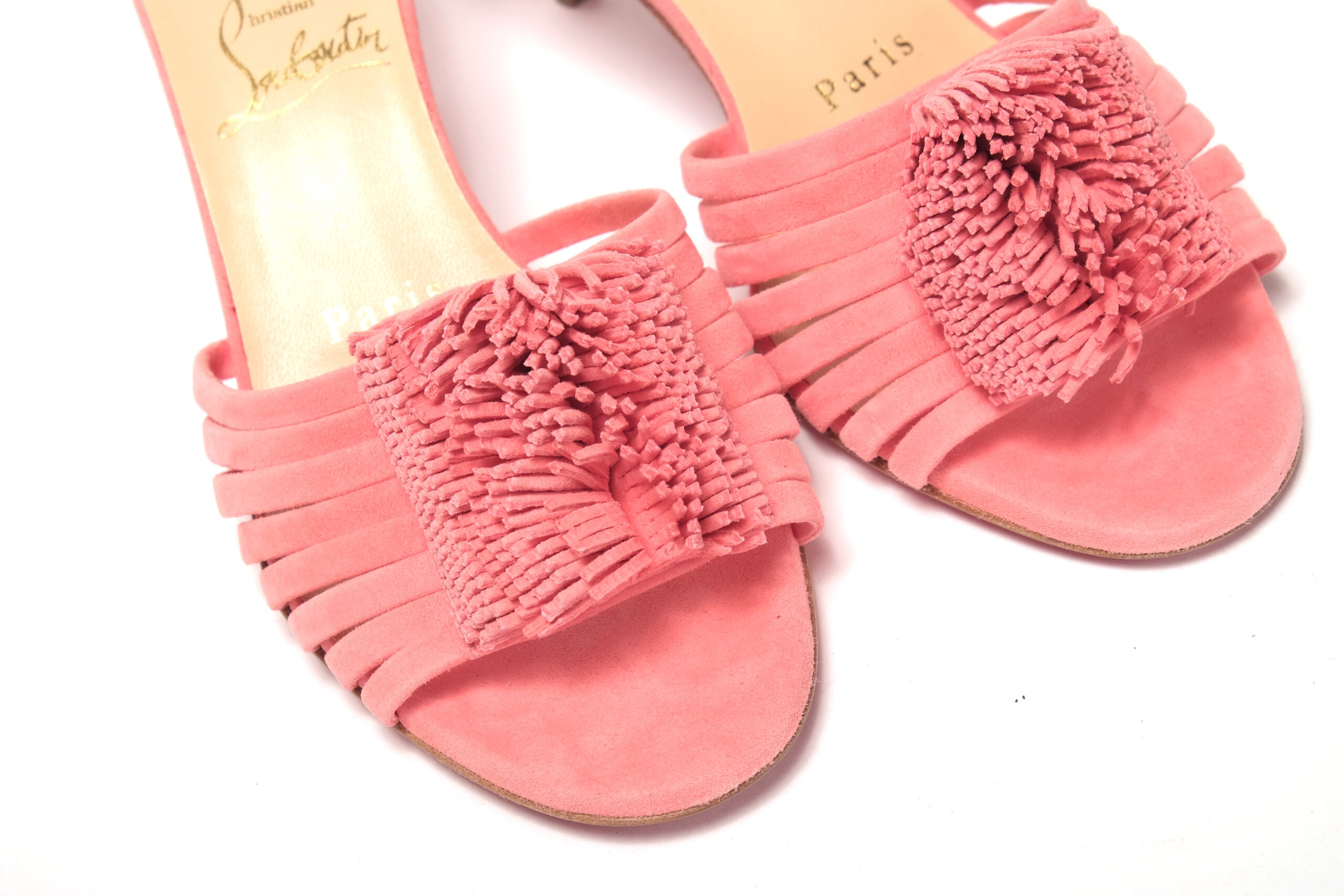 Christian Louboutin Operette Salmon Strappy Kitten Heel sandal - DEA STILOSA MILANO