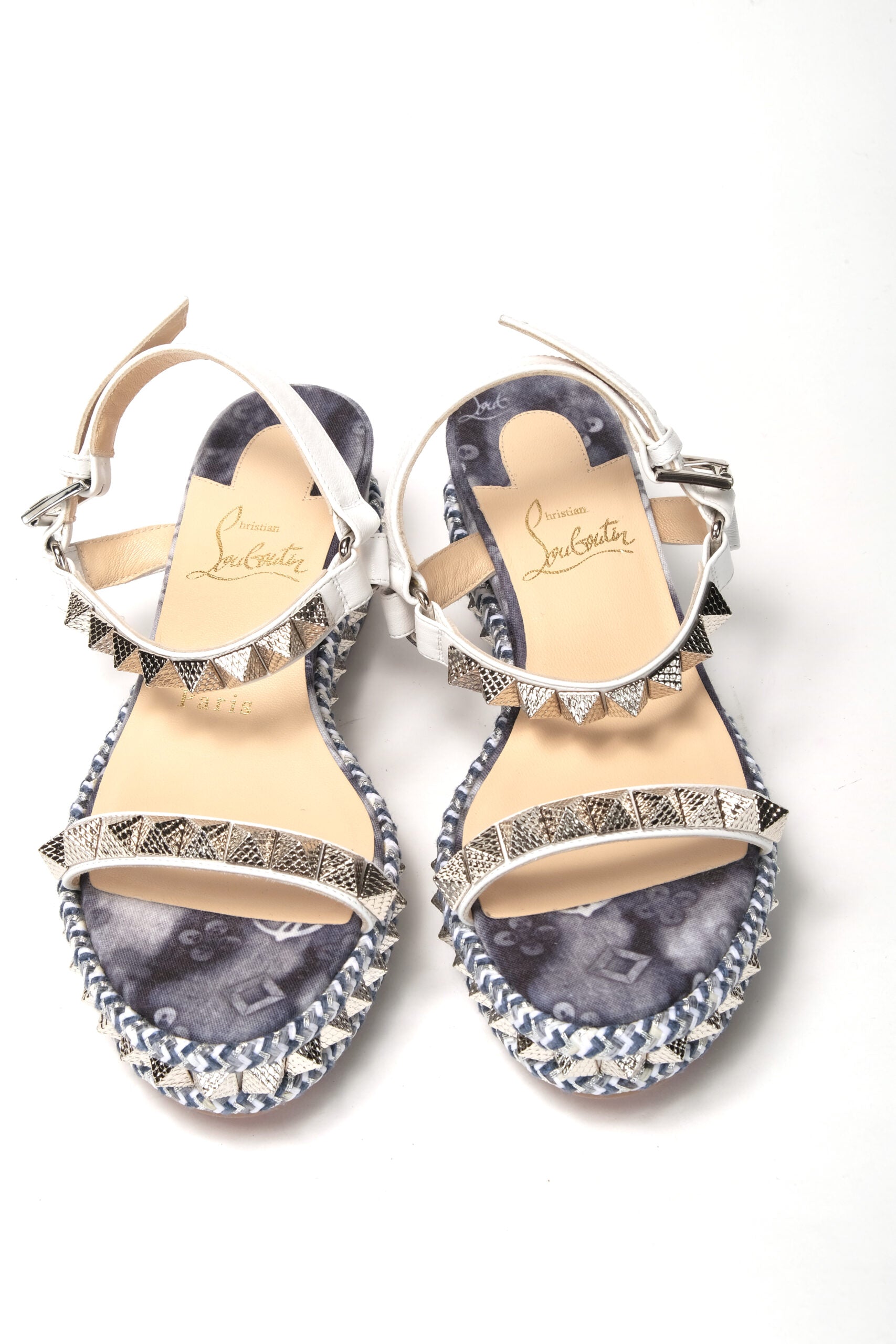 Christian Louboutin multicolor Multi Print And Stud Embellished Platform Sandal - DEA STILOSA MILANO