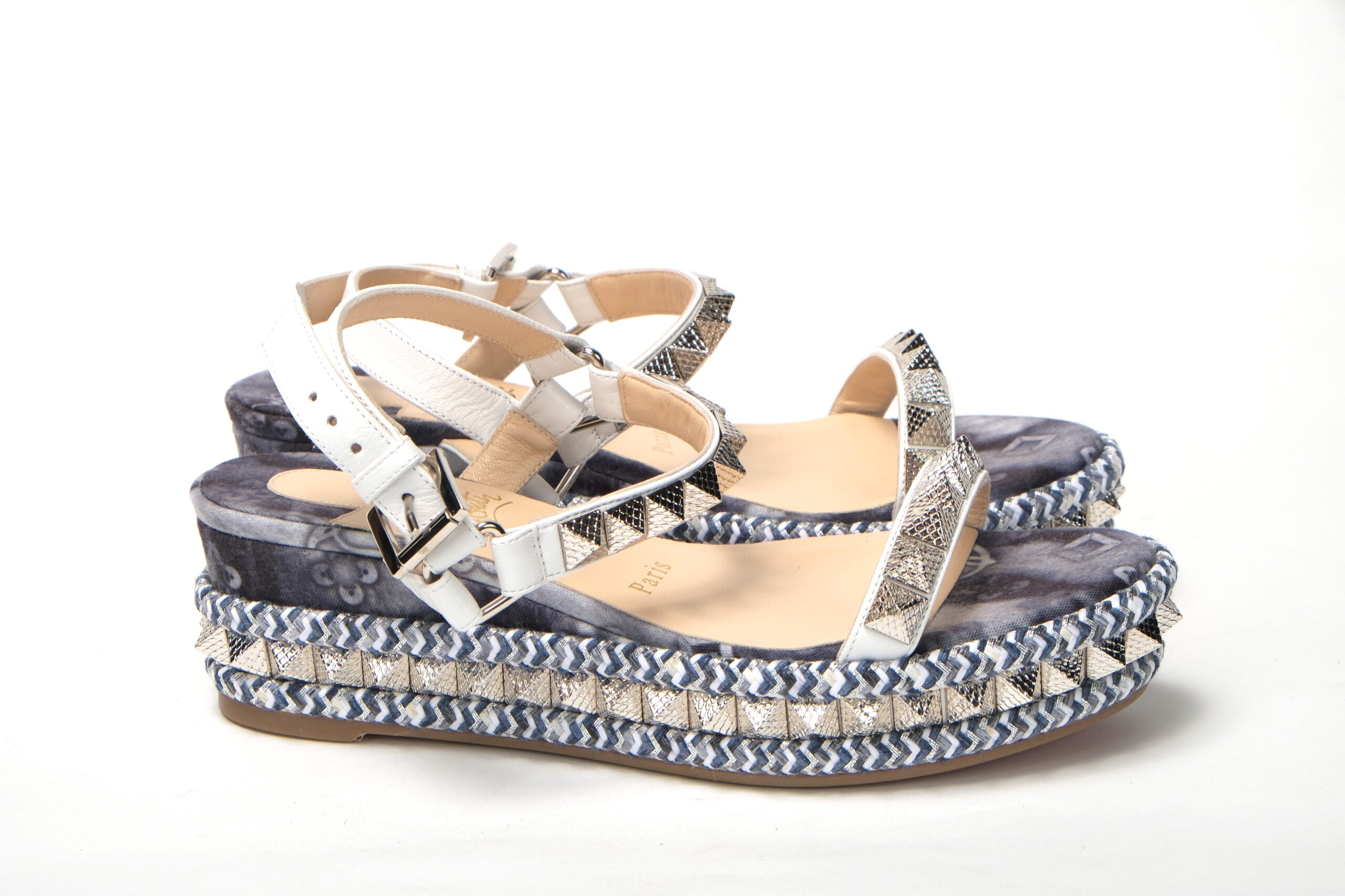 Christian Louboutin multicolor Multi Print And Stud Embellished Platform Sandal - DEA STILOSA MILANO