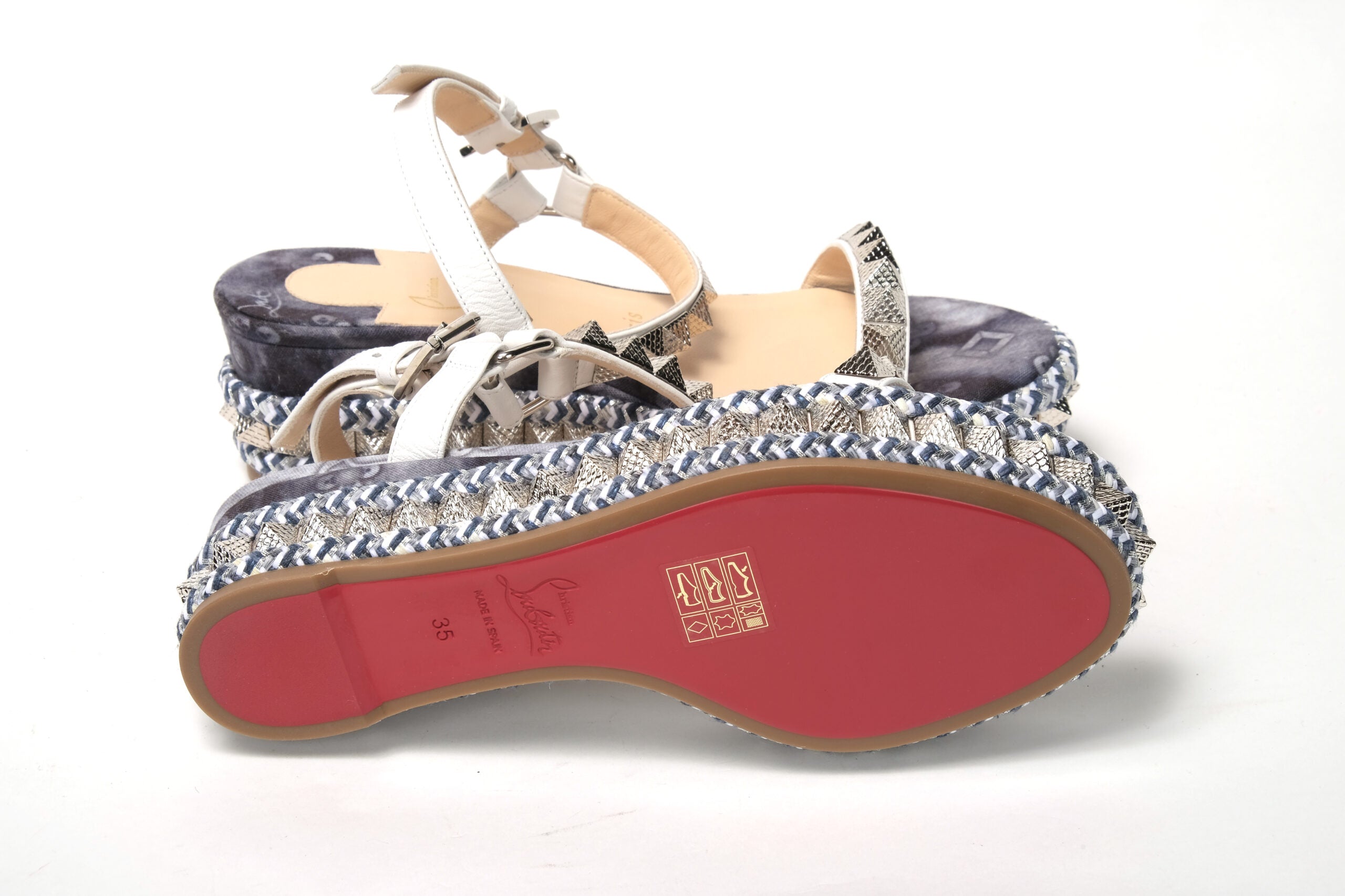 Christian Louboutin multicolor Multi Print And Stud Embellished Platform Sandal - DEA STILOSA MILANO