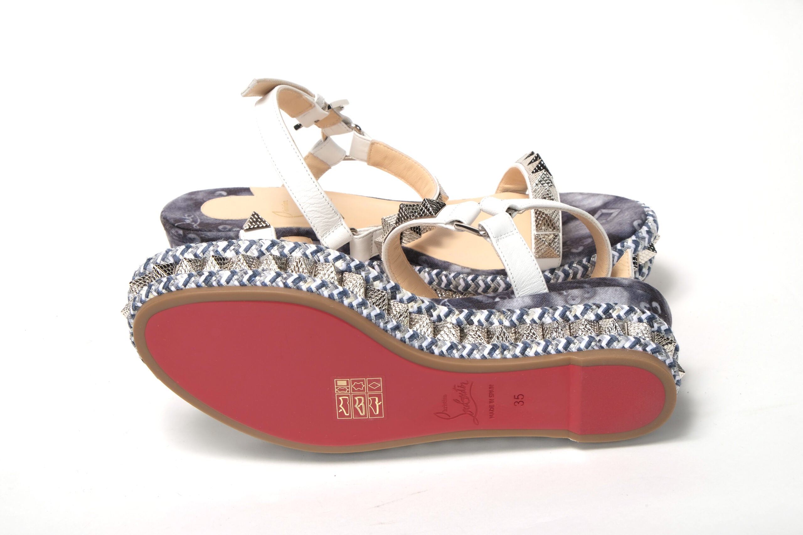 Christian Louboutin multicolor Multi Print And Stud Embellished Platform Sandal - DEA STILOSA MILANO