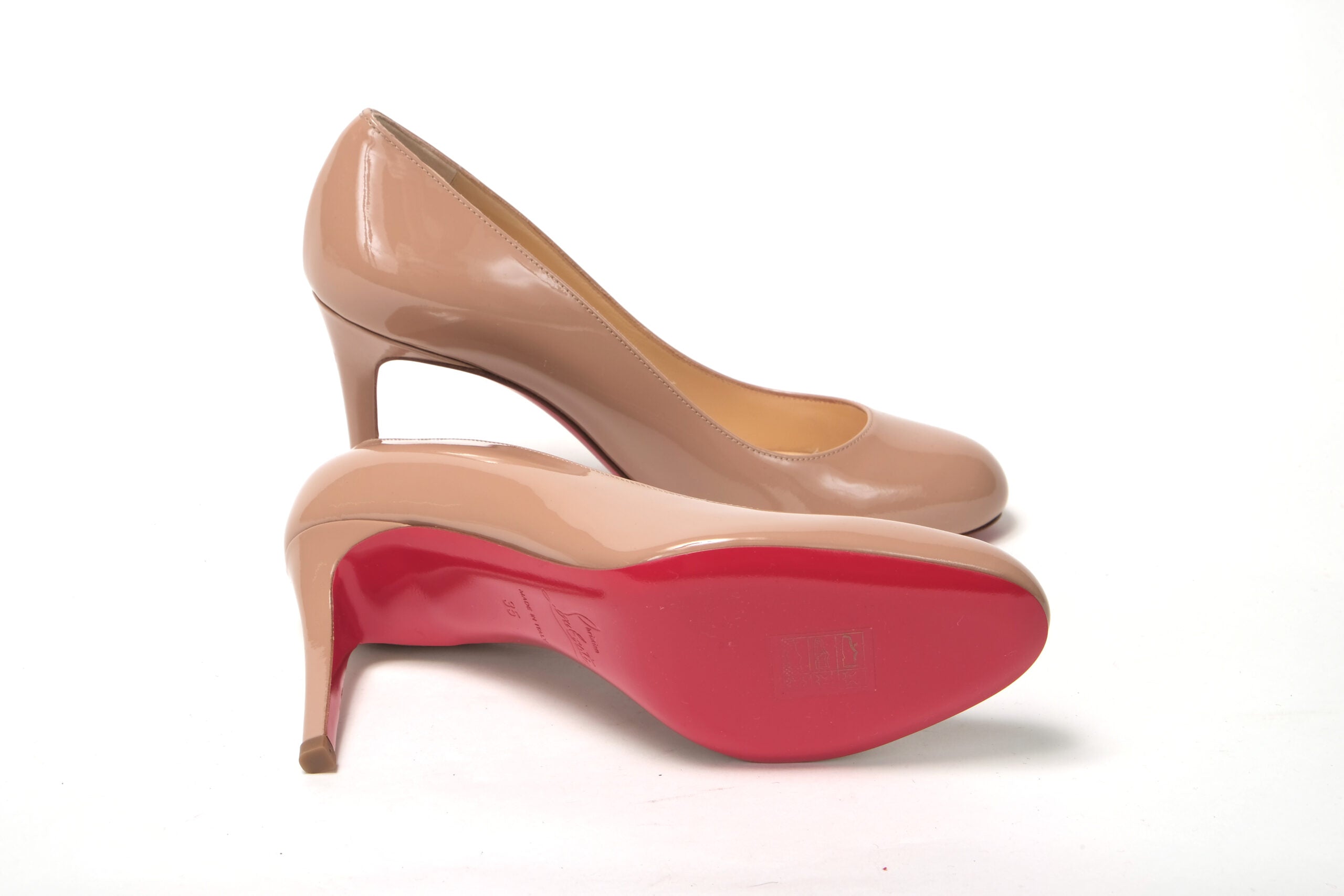 Christian Louboutin Nude Round Toe High Pump Shoe - DEA STILOSA MILANO
