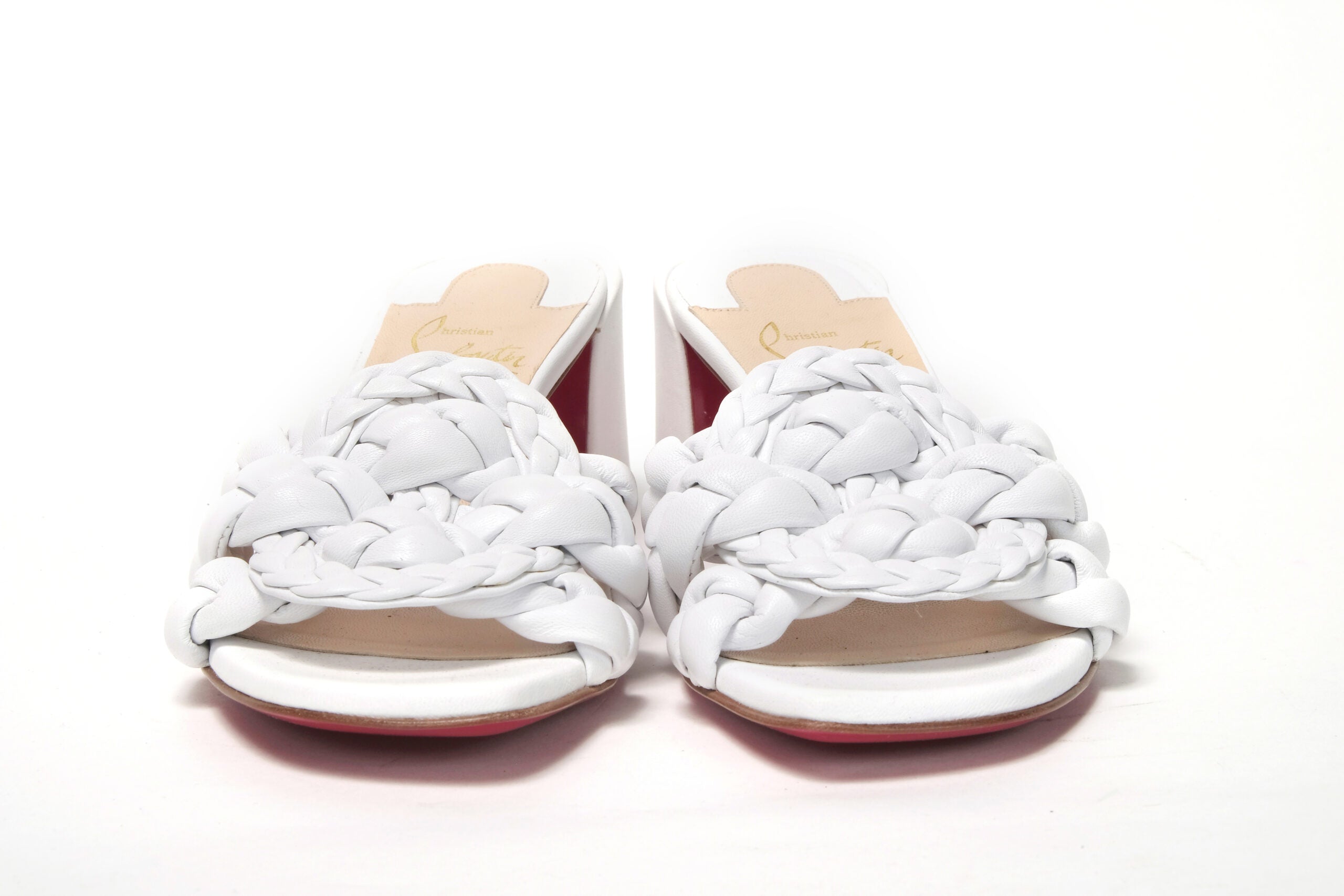 Christian Louboutin White Plaited High Heel Sandals - DEA STILOSA MILANO