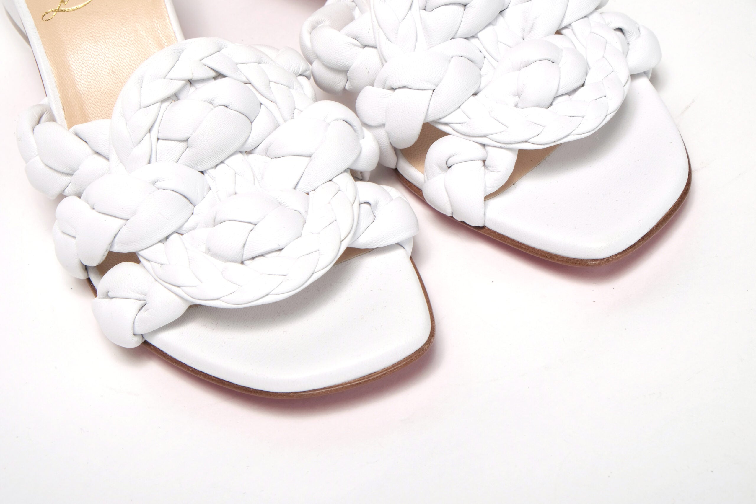 Christian Louboutin White Plaited High Heel Sandals - DEA STILOSA MILANO