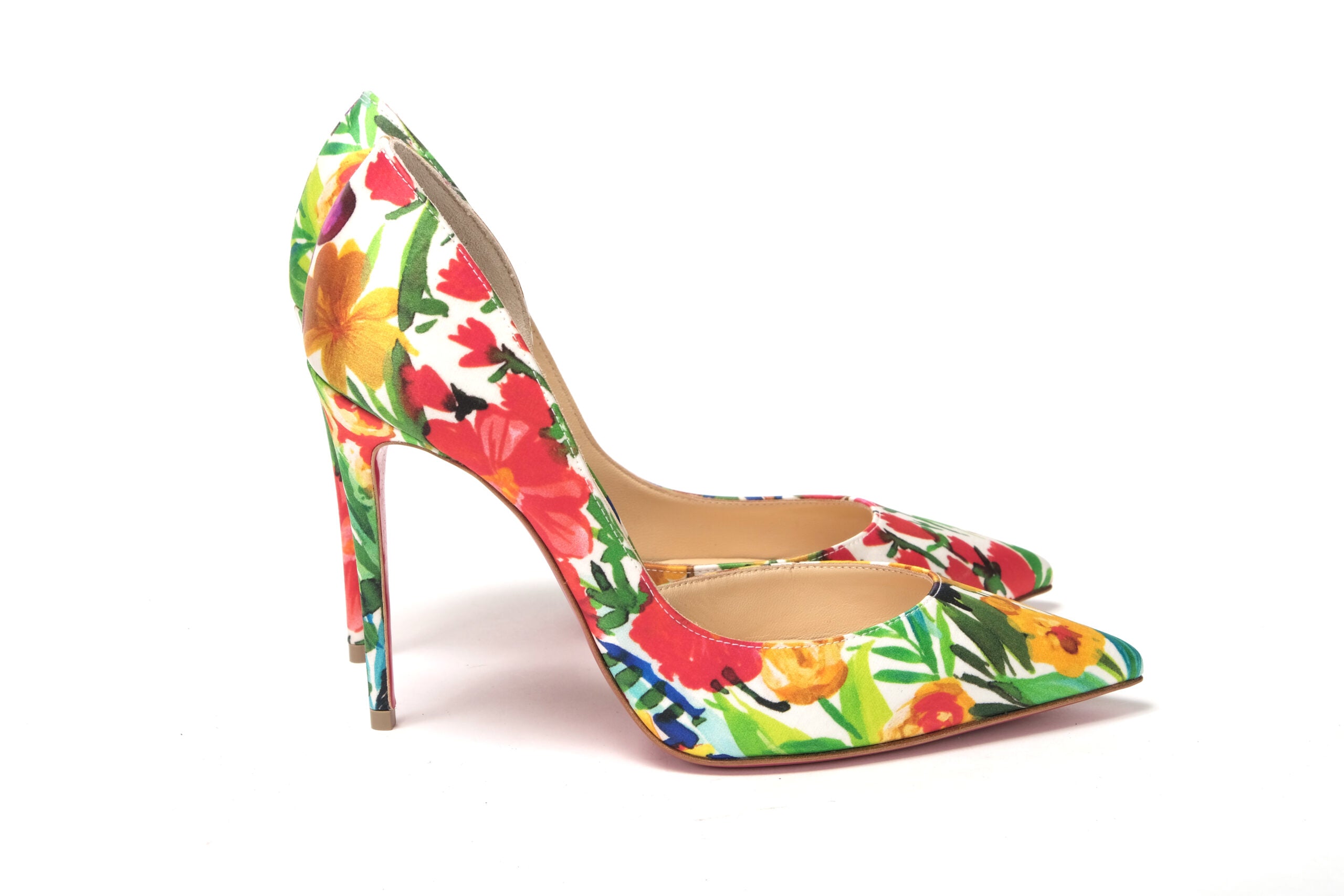 Christian Louboutin Multicolor Flower Printed High Heels Pumps Shoes - DEA STILOSA MILANO