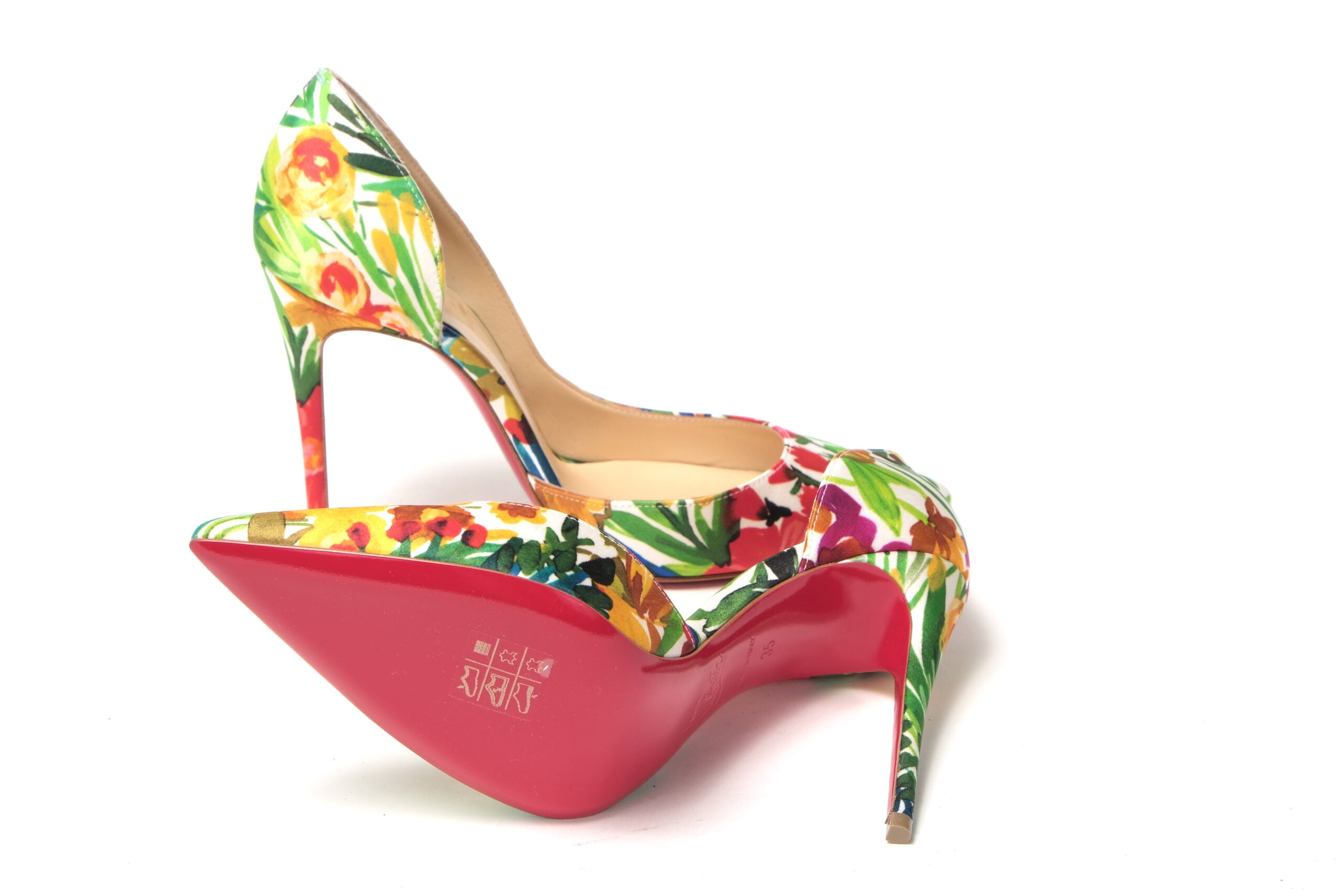 Christian Louboutin Multicolor Flower Printed High Heels Pumps Shoes - DEA STILOSA MILANO