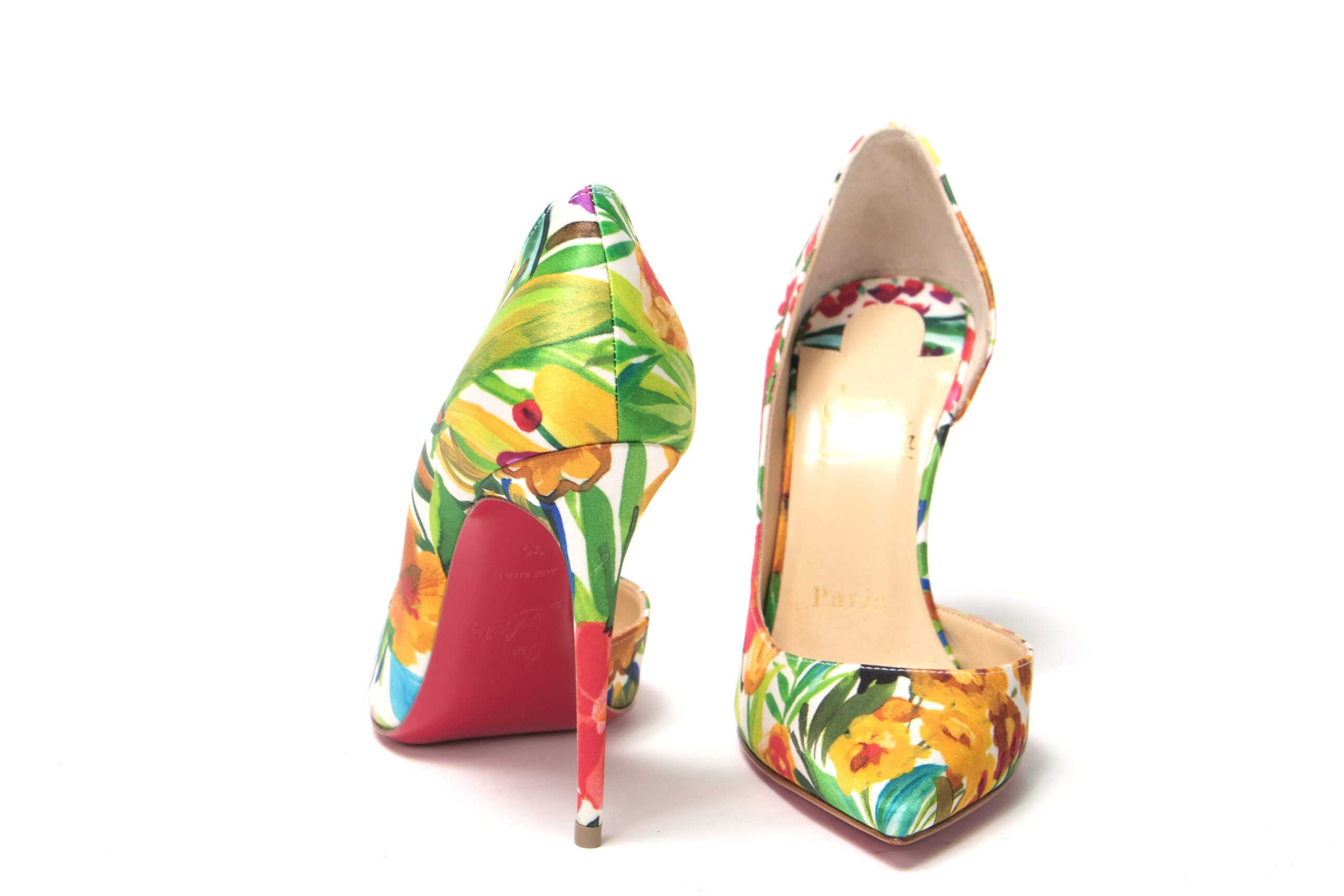 Christian Louboutin Multicolor Flower Printed High Heels Pumps Shoes - DEA STILOSA MILANO