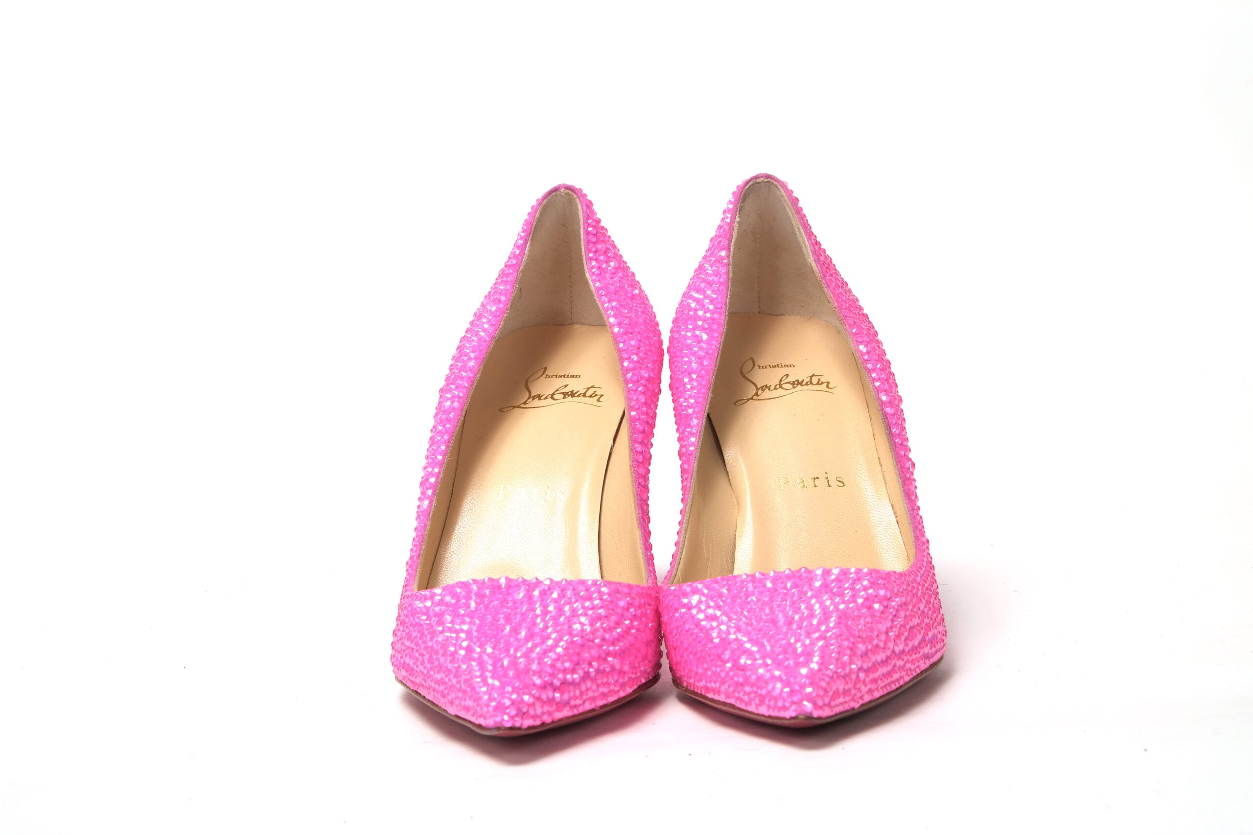 Christian Louboutin Hot Pink Embellished High Heels Pumps - DEA STILOSA MILANO