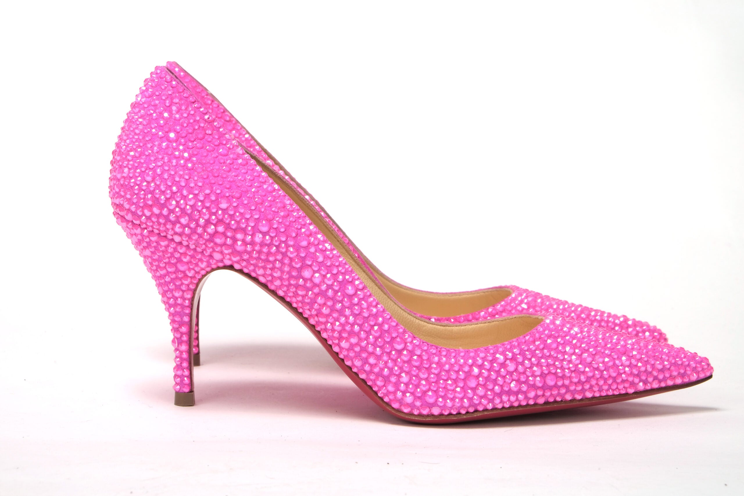 Christian Louboutin Hot Pink Embellished High Heels Pumps - DEA STILOSA MILANO