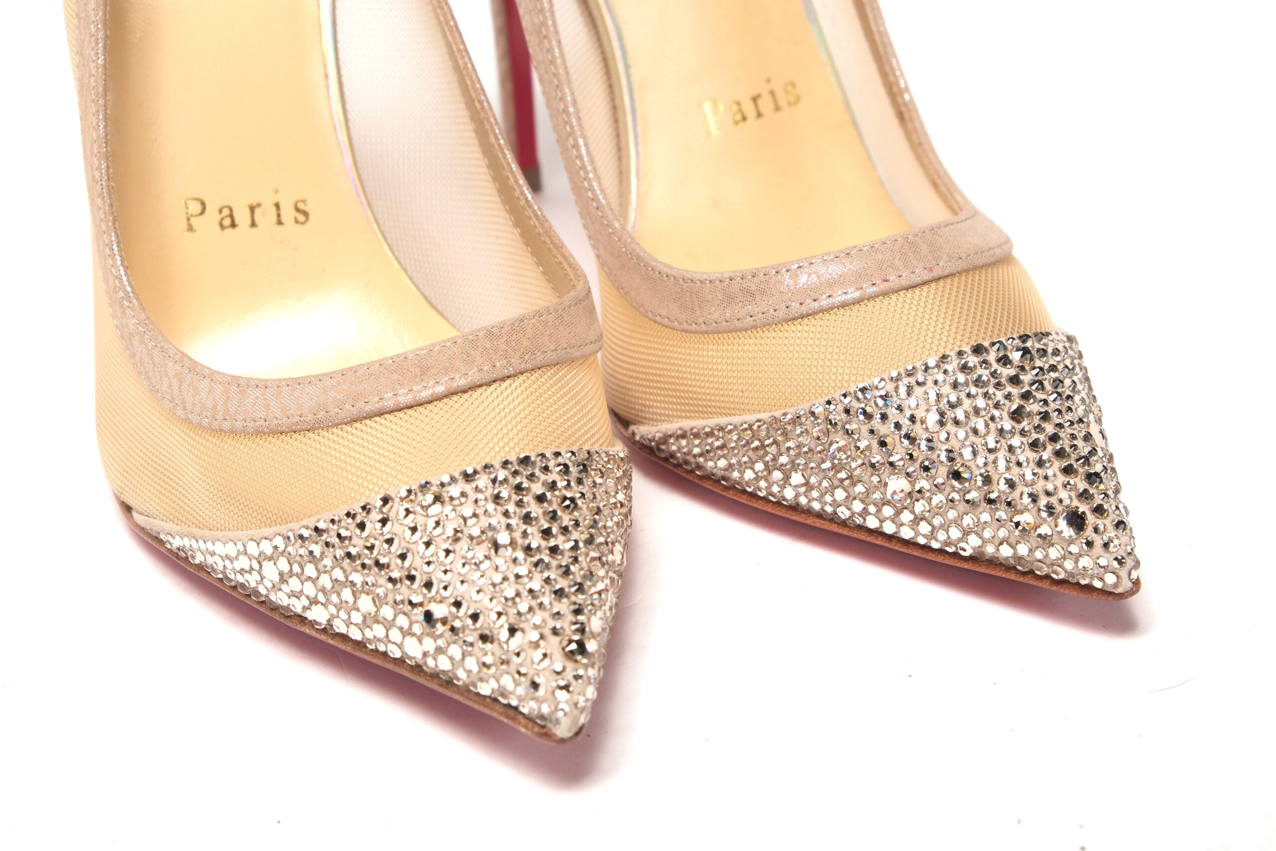 Christian Louboutin Version Nude Embellished High Heels Pumps - DEA STILOSA MILANO