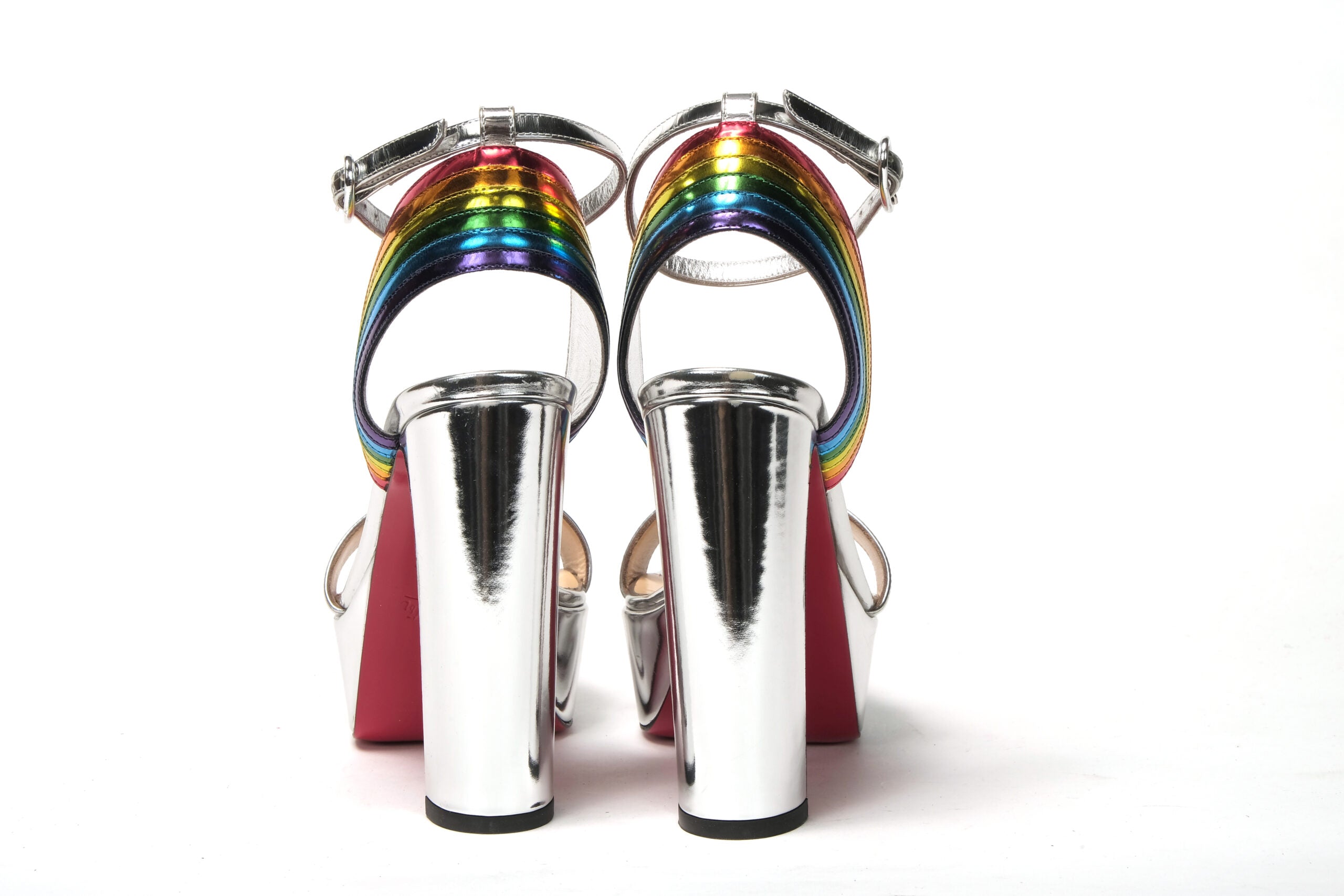 Christian Louboutin Silver/Multi Arendisc Alta Platform Heel - DEA STILOSA MILANO