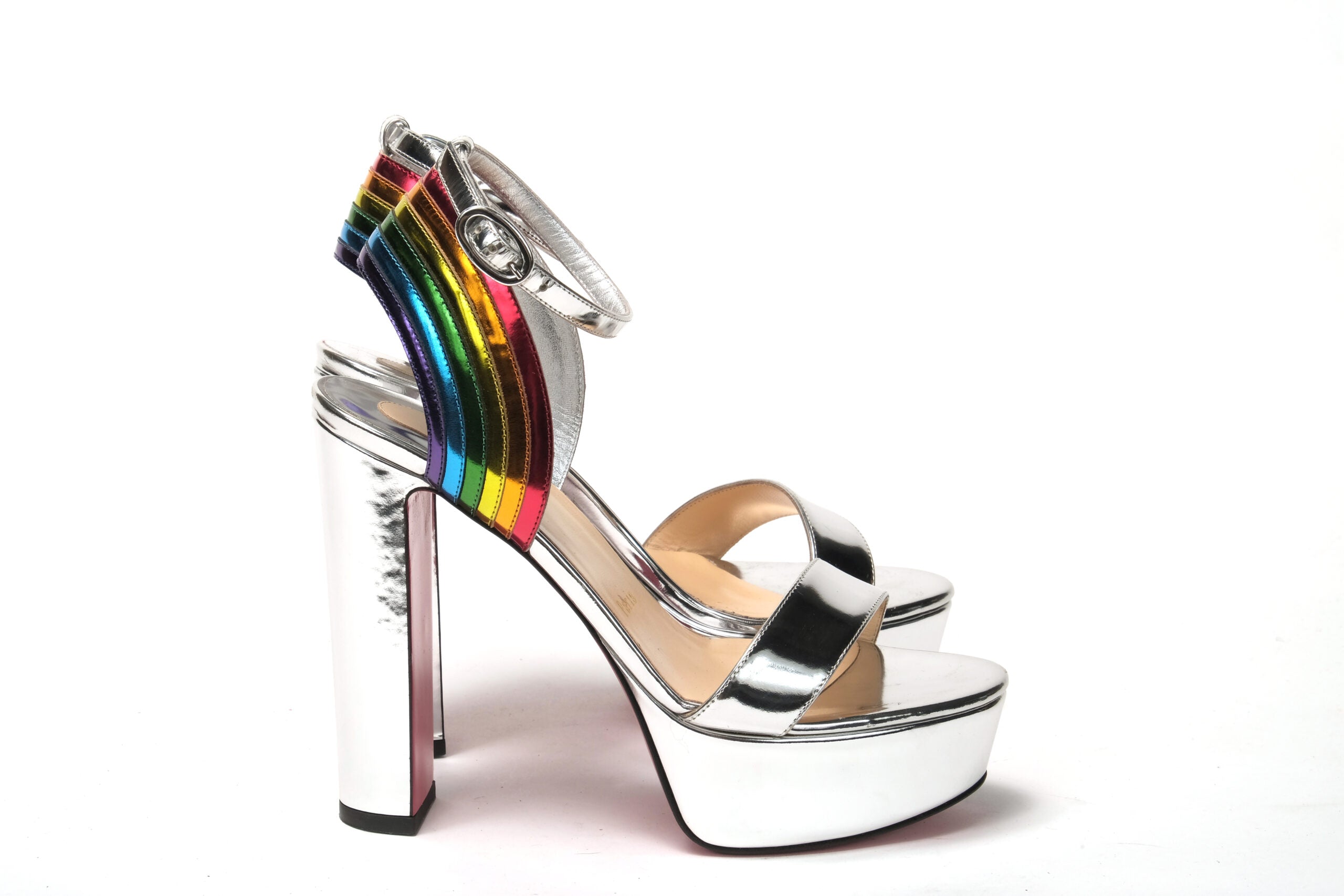 Christian Louboutin Silver/Multi Arendisc Alta Platform Heel - DEA STILOSA MILANO