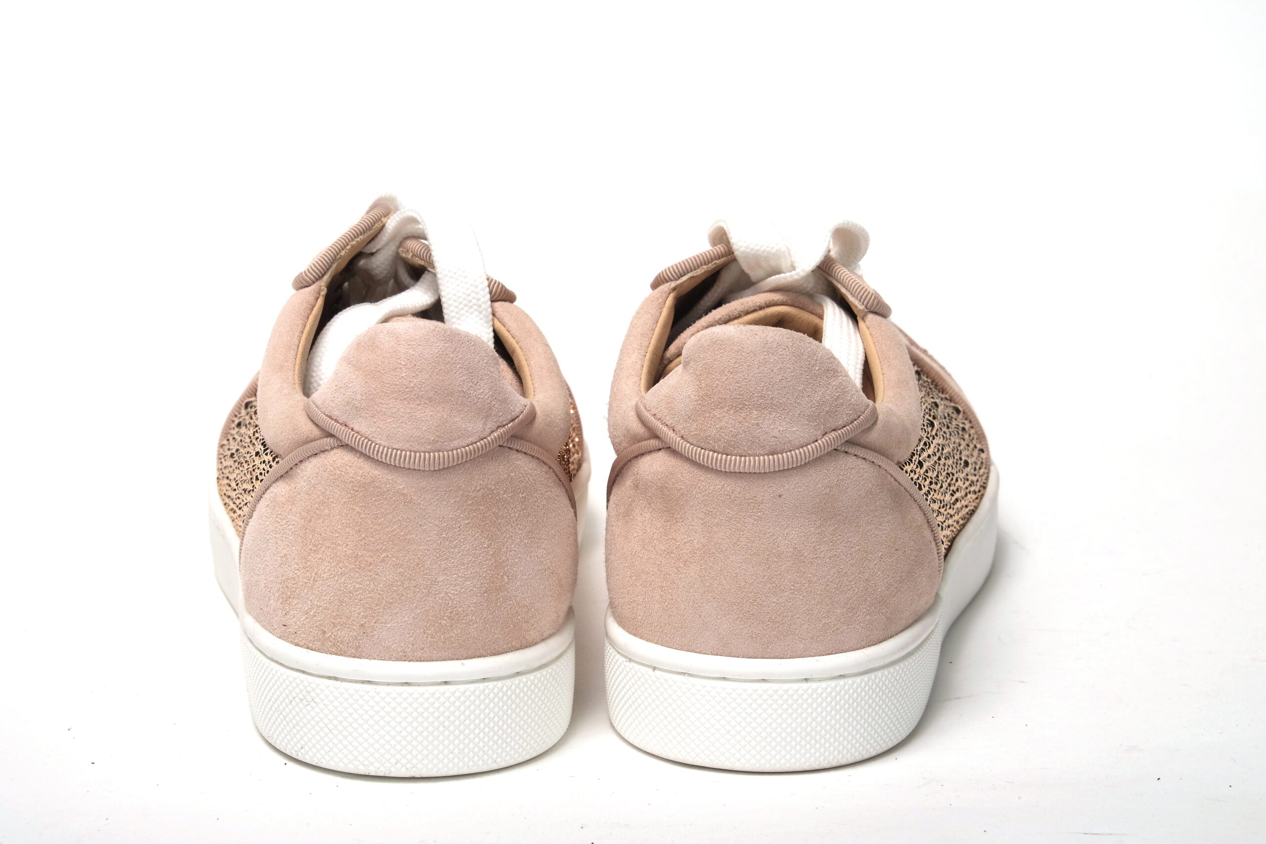 Christian Louboutin Antoinette Rose Gold Embellished Sneakers - DEA STILOSA MILANO