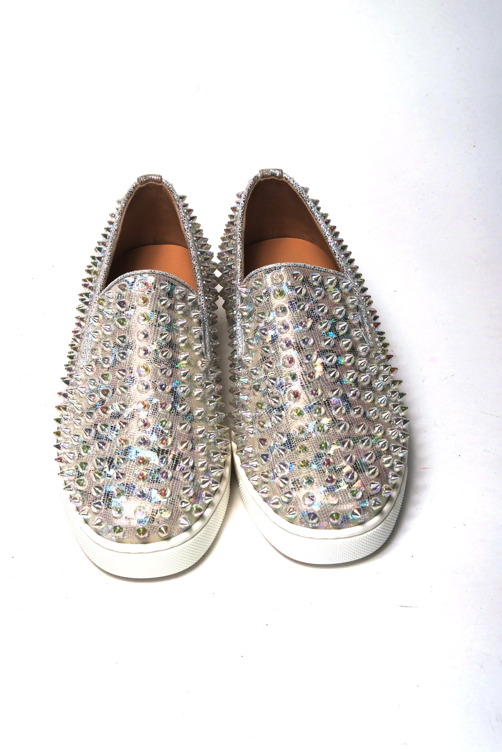 Christian Louboutin White Ab/Clear Ab Roller Boat Woman Flat Sneaker - DEA STILOSA MILANO