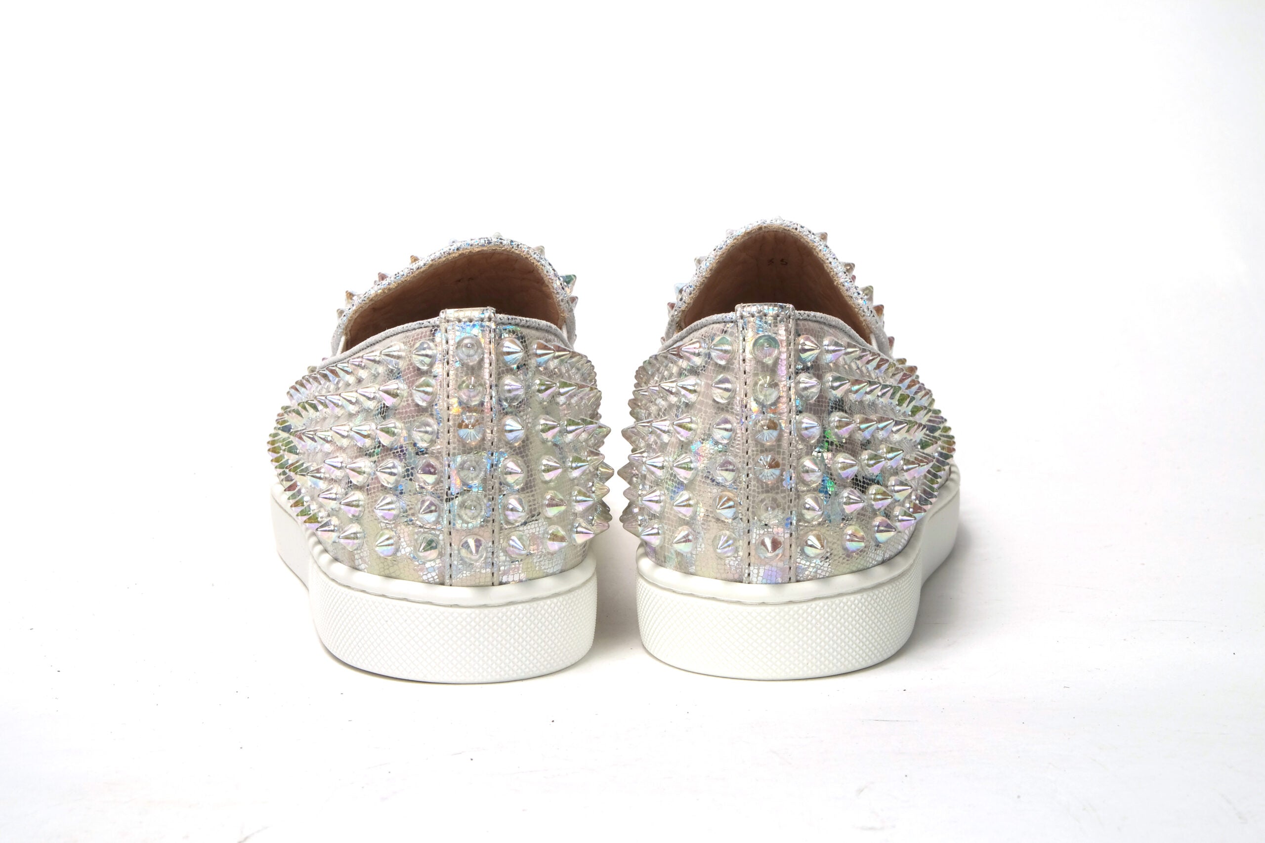 Christian Louboutin White Ab/Clear Ab Roller Boat Woman Flat Sneaker - DEA STILOSA MILANO