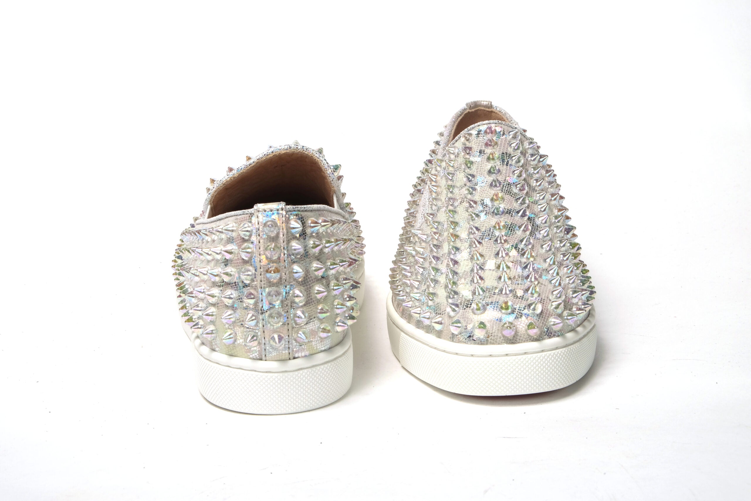 Christian Louboutin White Ab/Clear Ab Roller Boat Woman Flat Sneaker - DEA STILOSA MILANO
