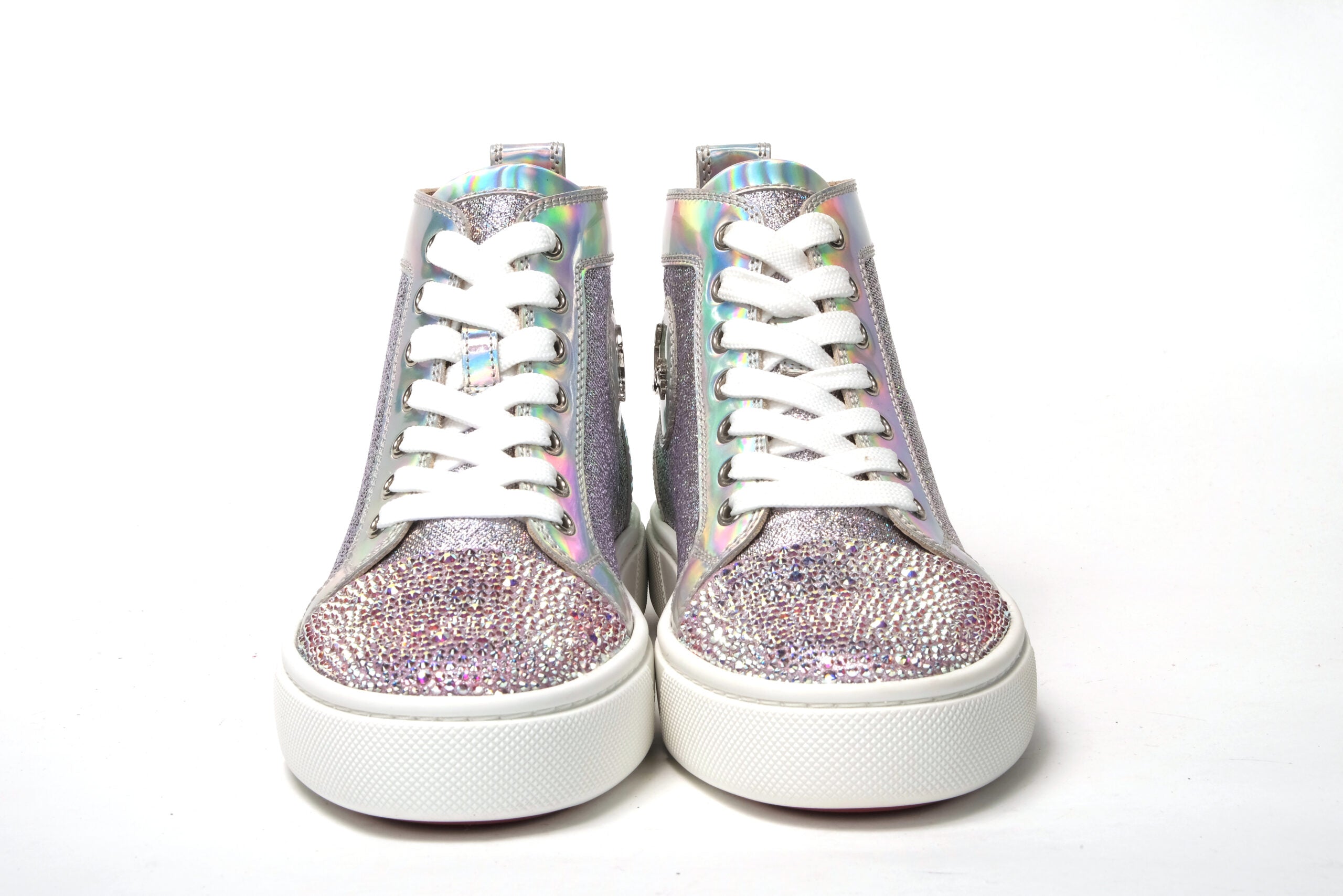 Christian Louboutin Ab/Silver Super Lou Strass Fla Sneakers - DEA STILOSA MILANO