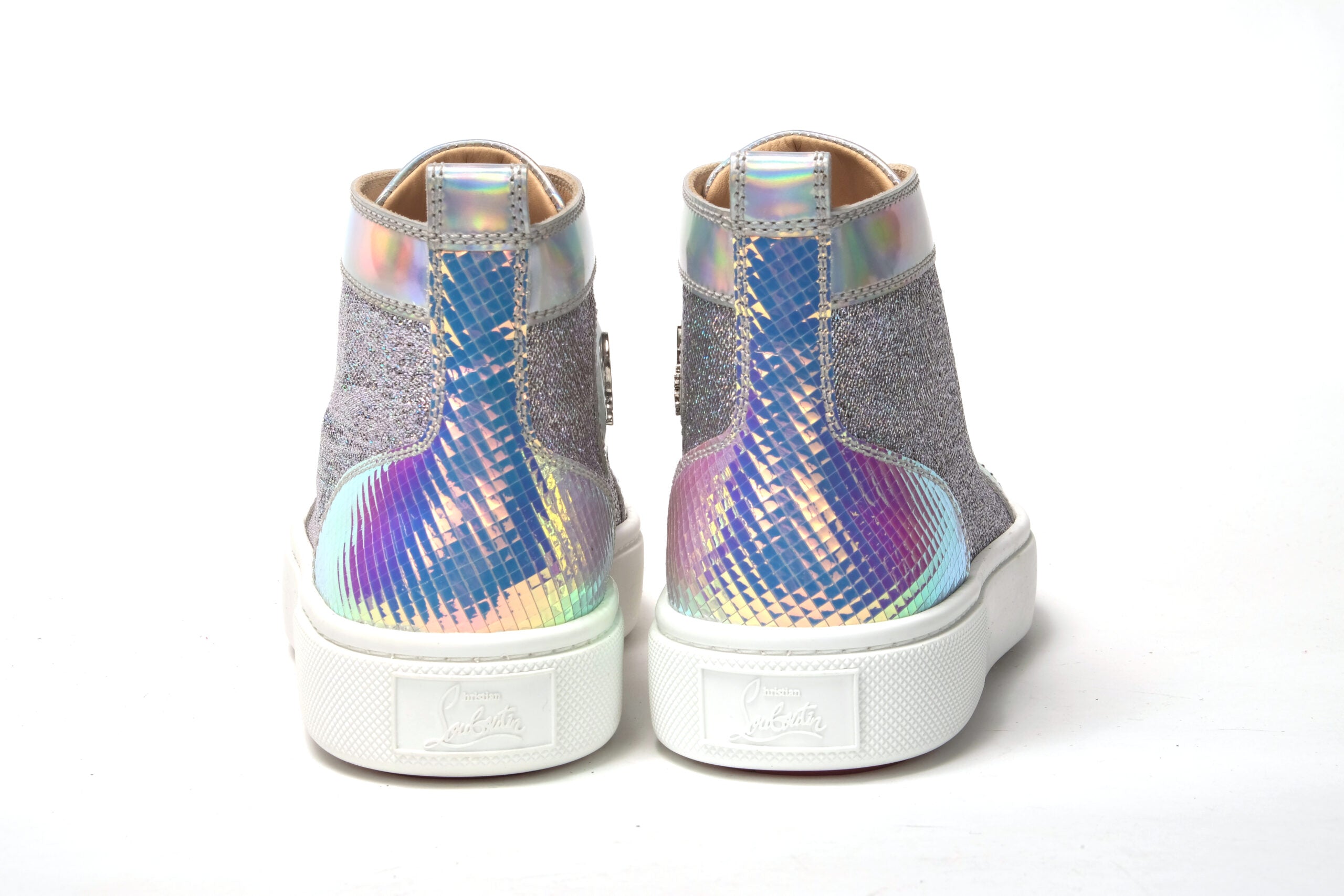 Christian Louboutin Ab/Silver Super Lou Strass Fla Sneakers - DEA STILOSA MILANO