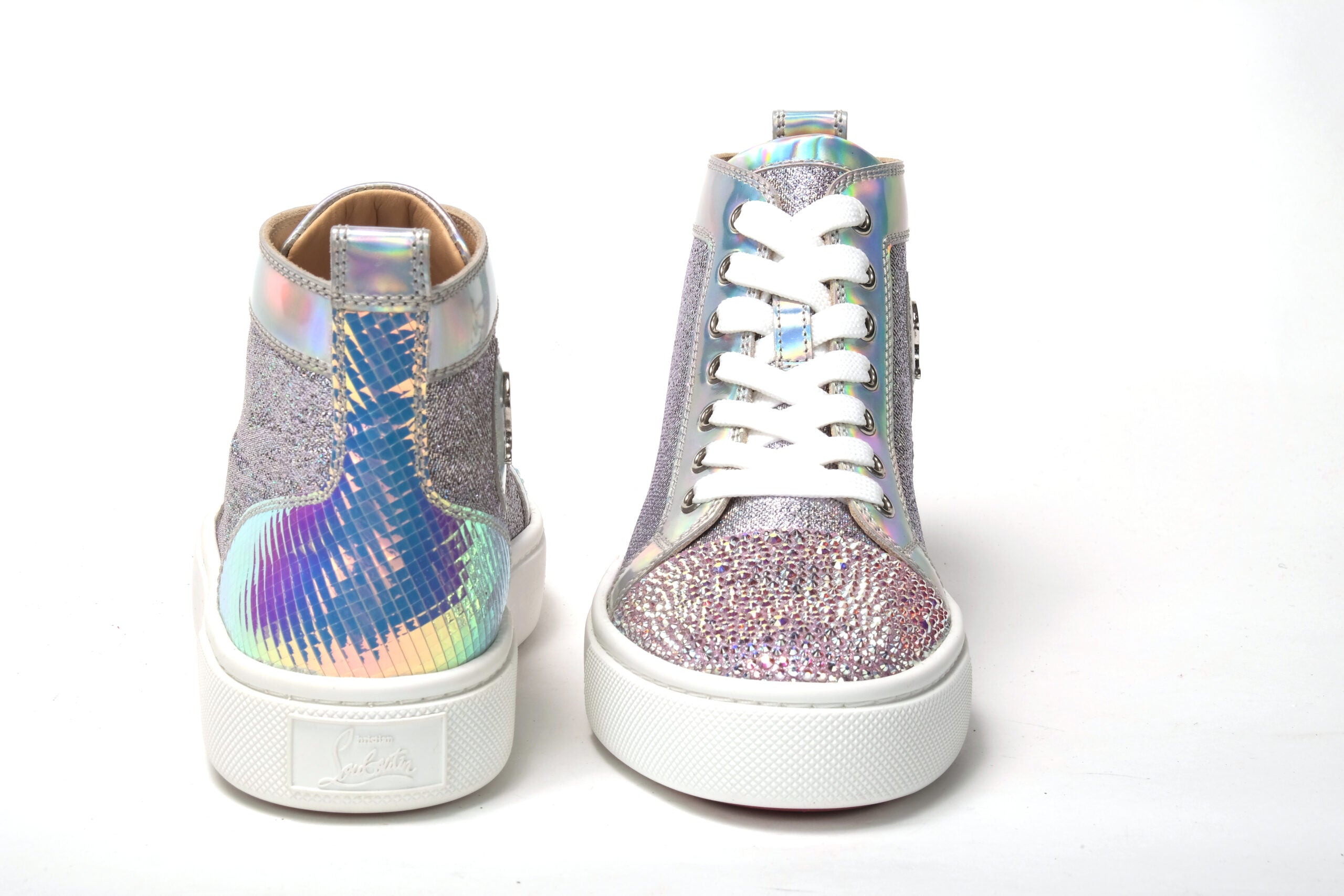 Christian Louboutin Ab/Silver Super Lou Strass Fla Sneakers - DEA STILOSA MILANO