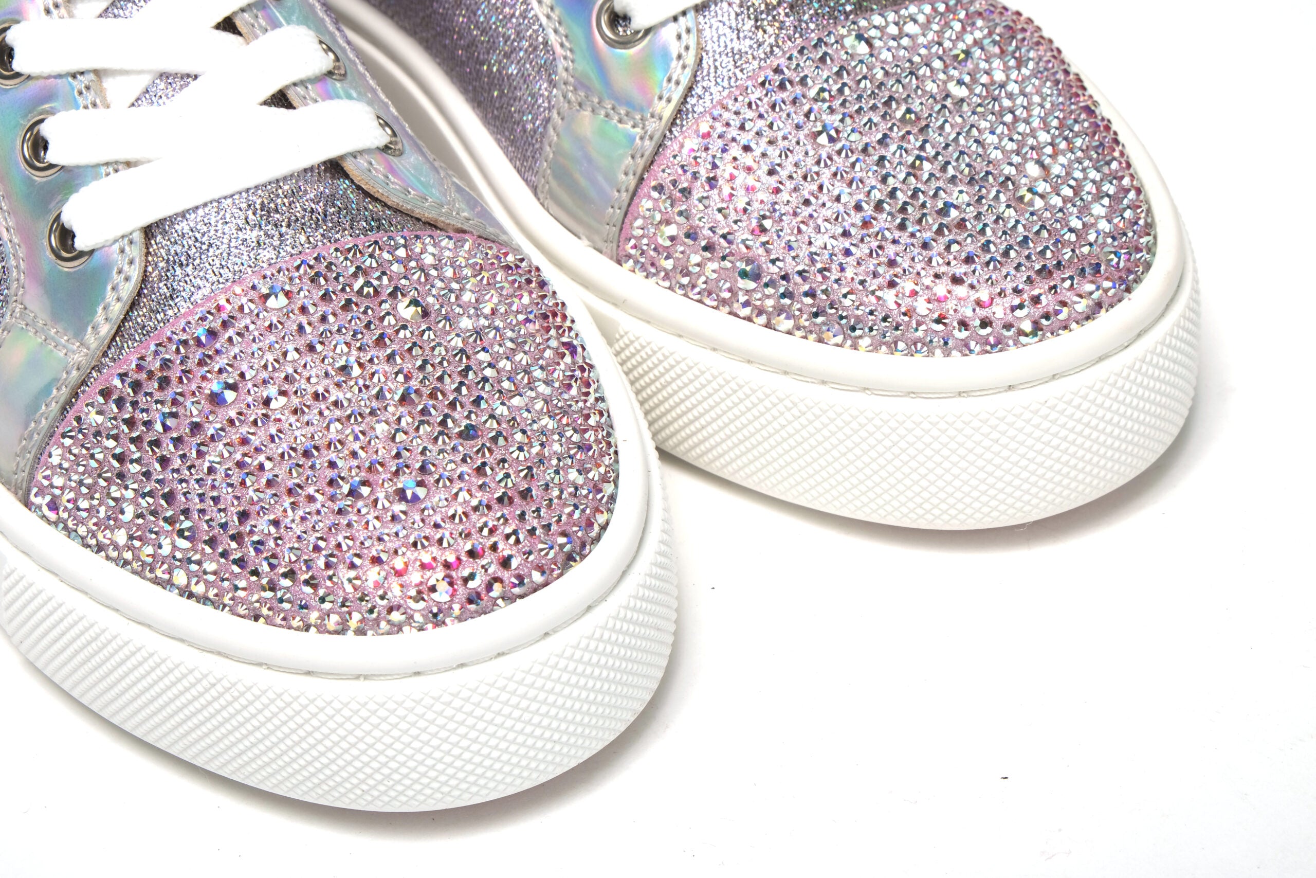 Christian Louboutin Ab/Silver Super Lou Strass Fla Sneakers - DEA STILOSA MILANO