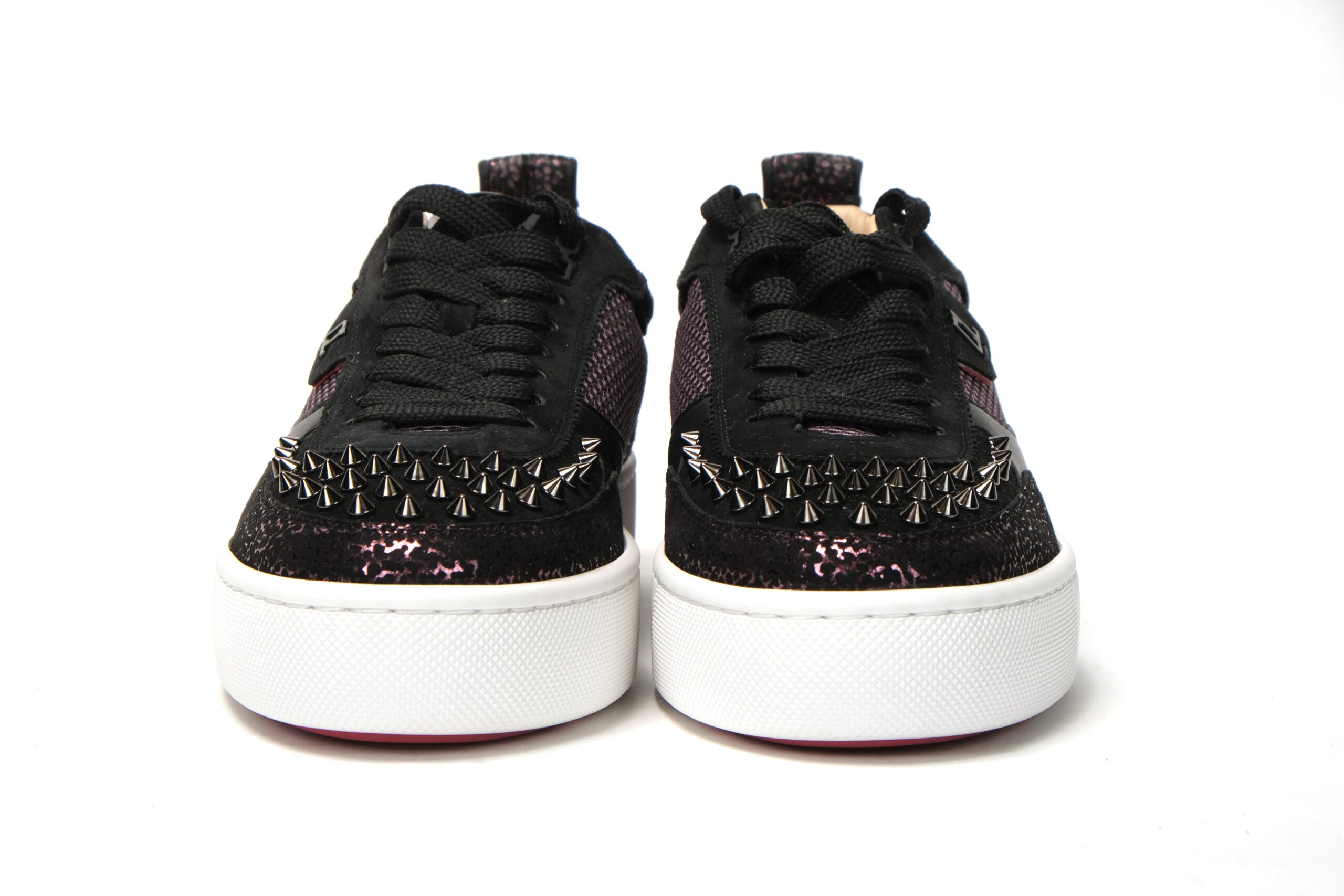 Christian Louboutin Version Black Happy Rui Spikes Flat Shoes - DEA STILOSA MILANO