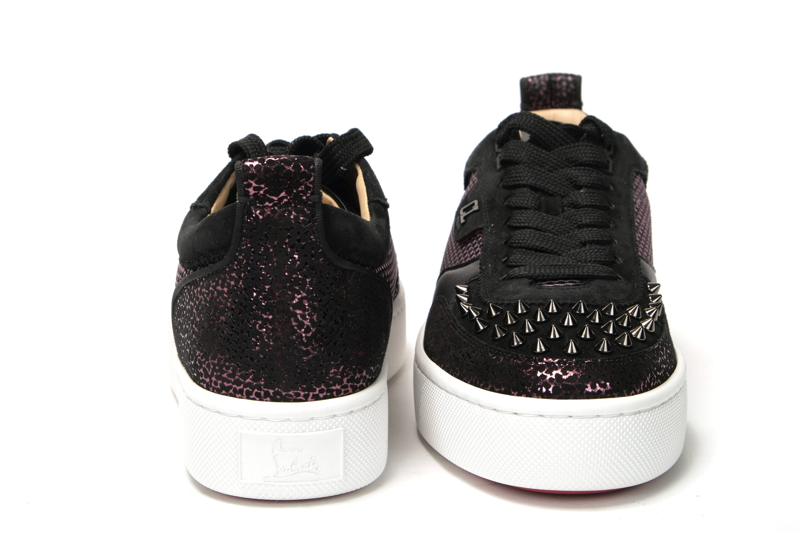 Christian Louboutin Version Black Happy Rui Spikes Flat Shoes - DEA STILOSA MILANO