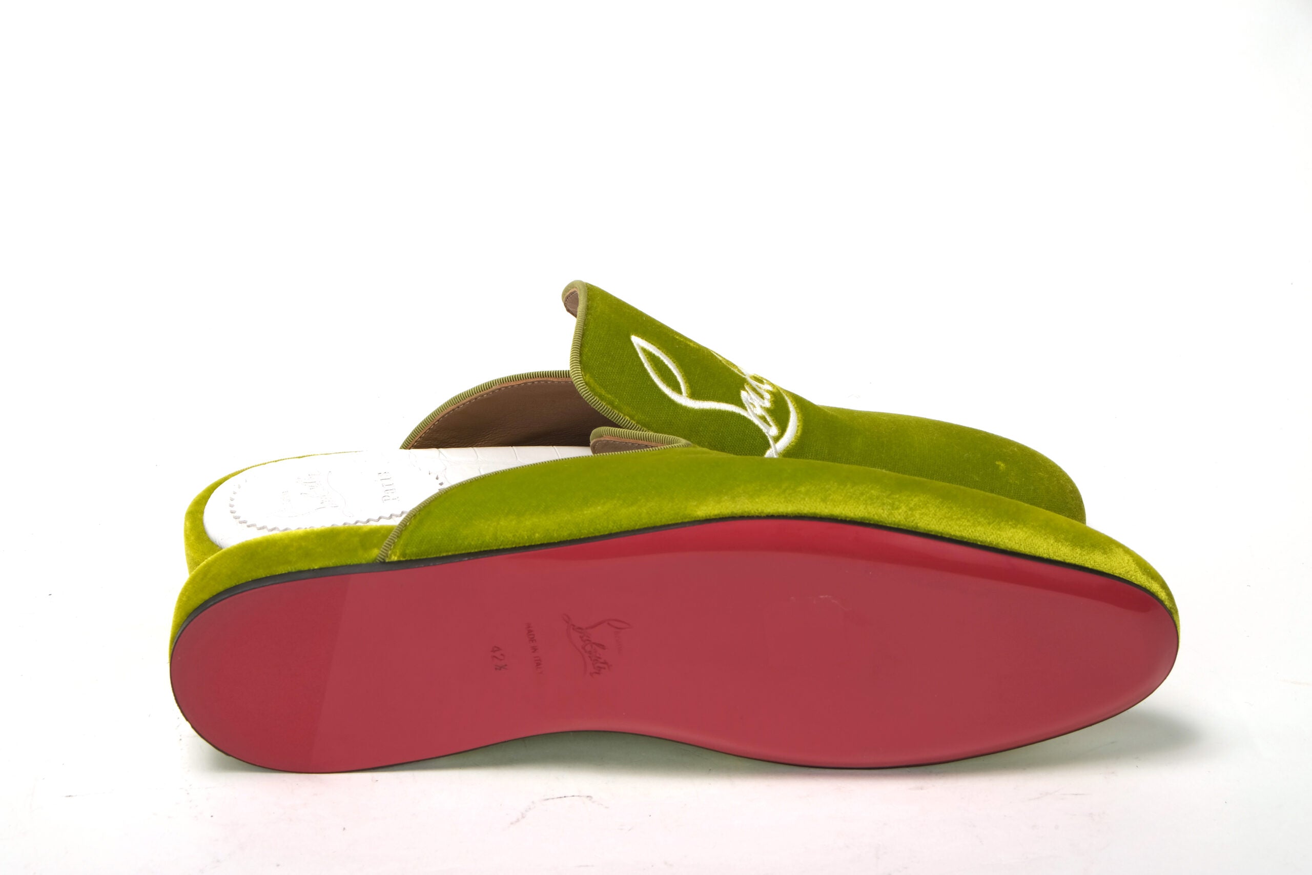 Christian Louboutin Bourgeon Lime Navy Coolito Flat Shoes - DEA STILOSA MILANO